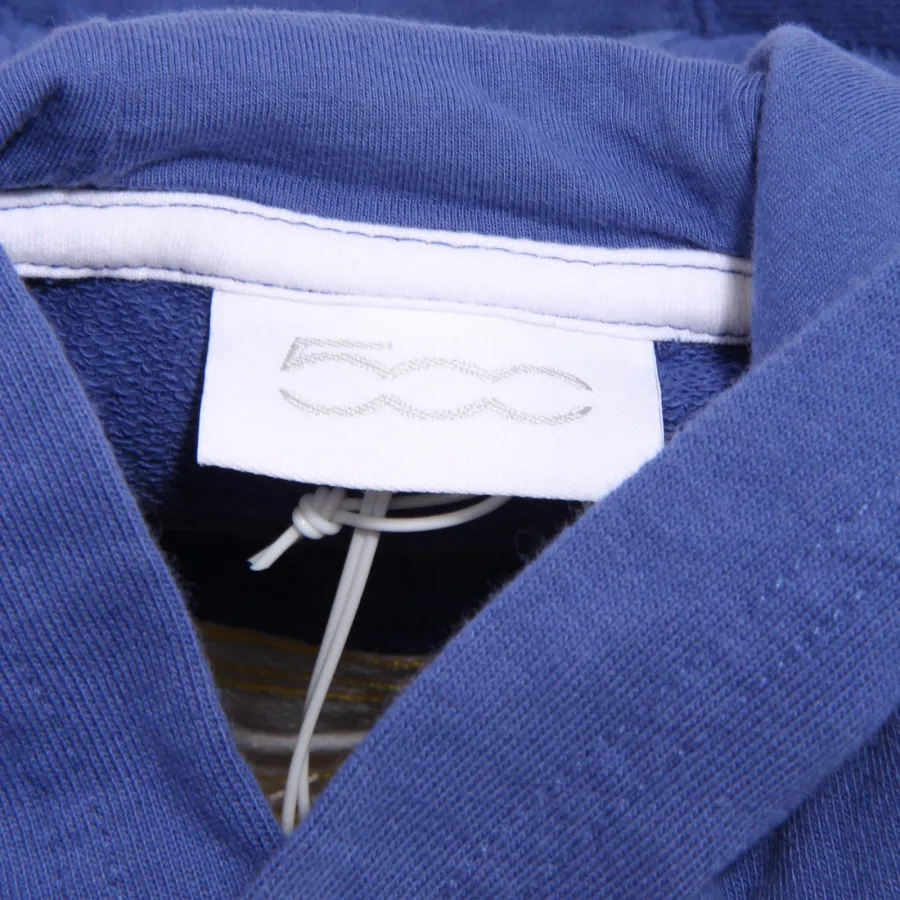6496R felpa bimbo FIAT 500 felpe cappuccio cotone grigio/blu sweatshirt kid