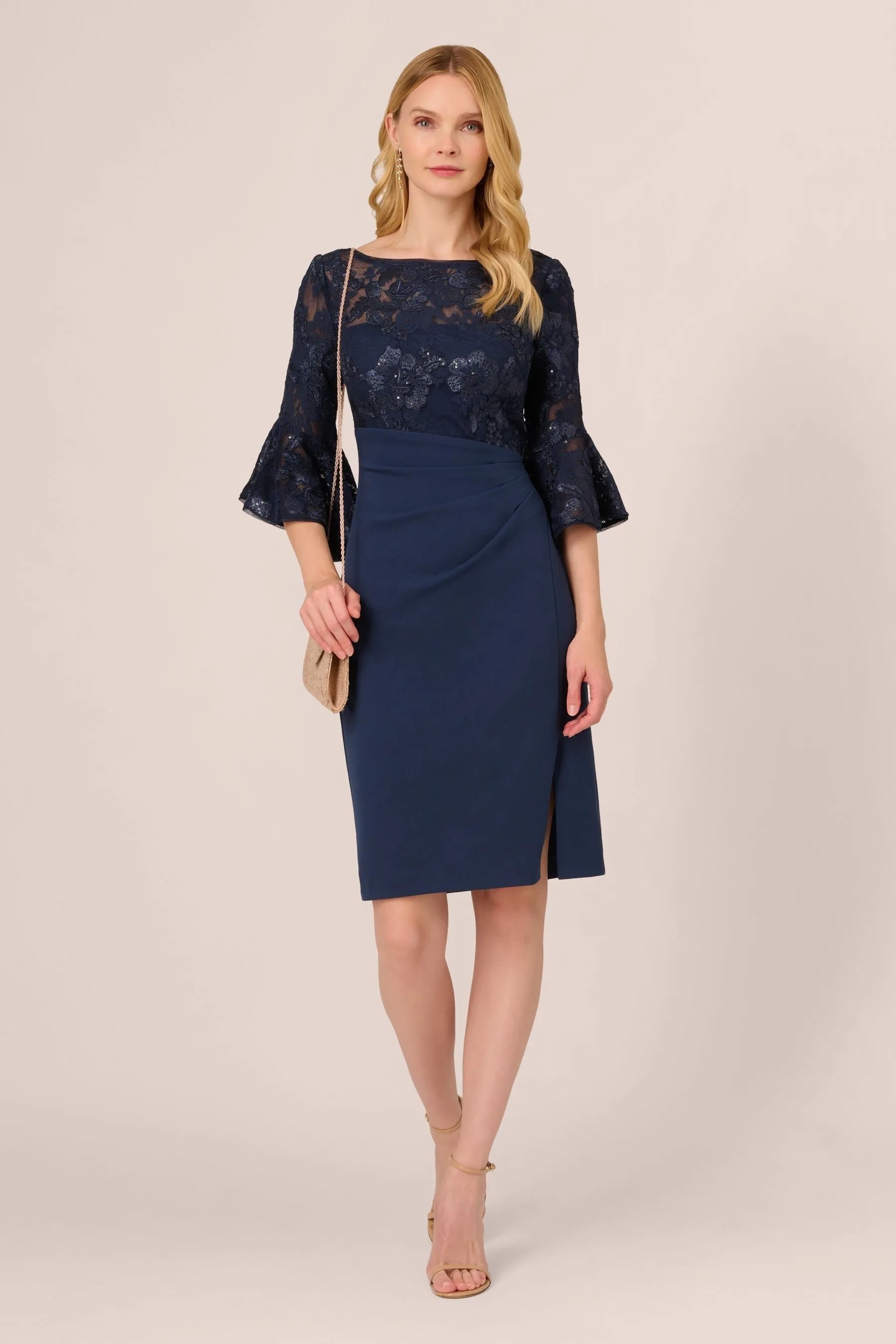 Adrianna Papell Blu - Floreale Pizzo - Combo - Abito