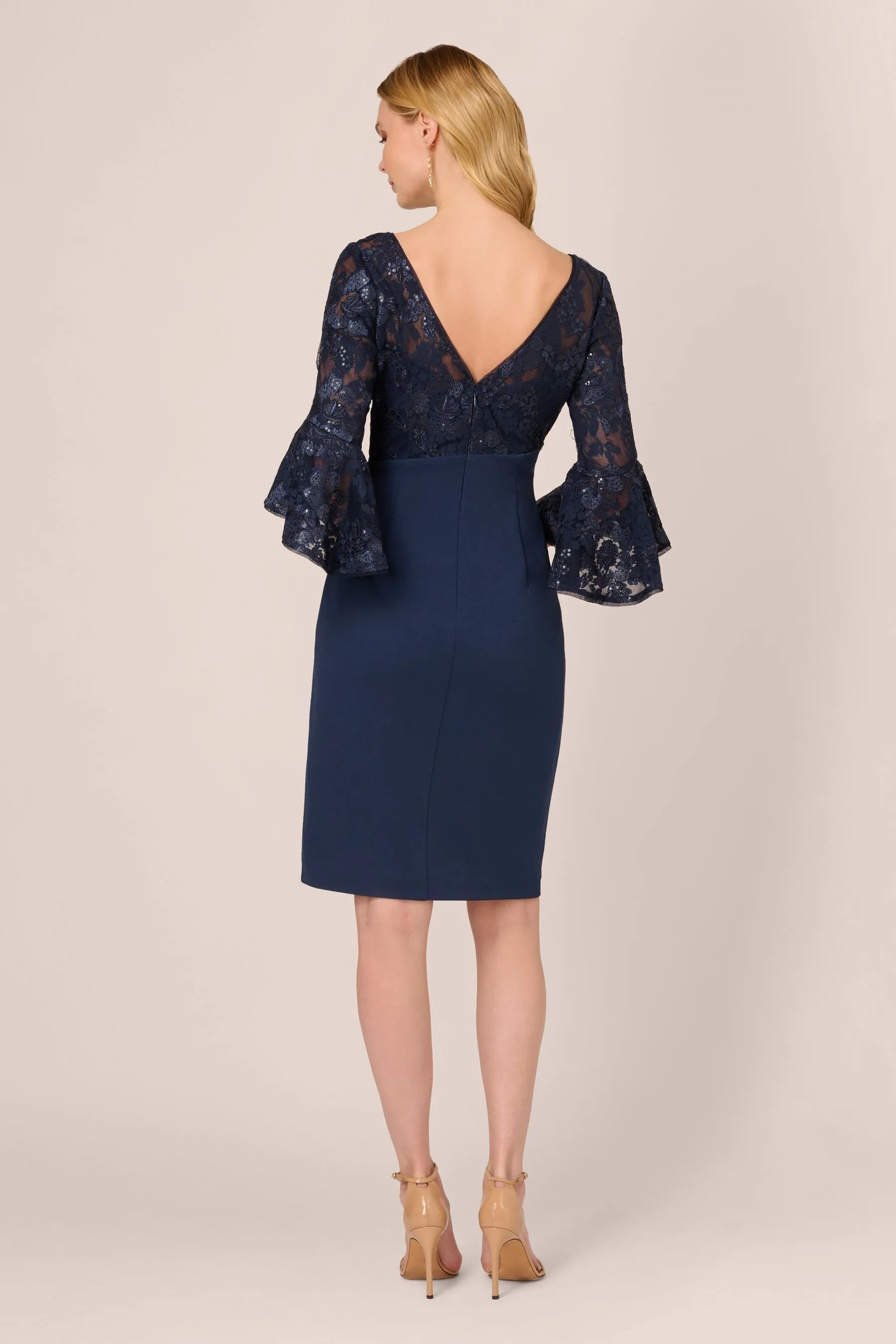 Adrianna Papell Blu - Floreale Pizzo - Combo - Abito