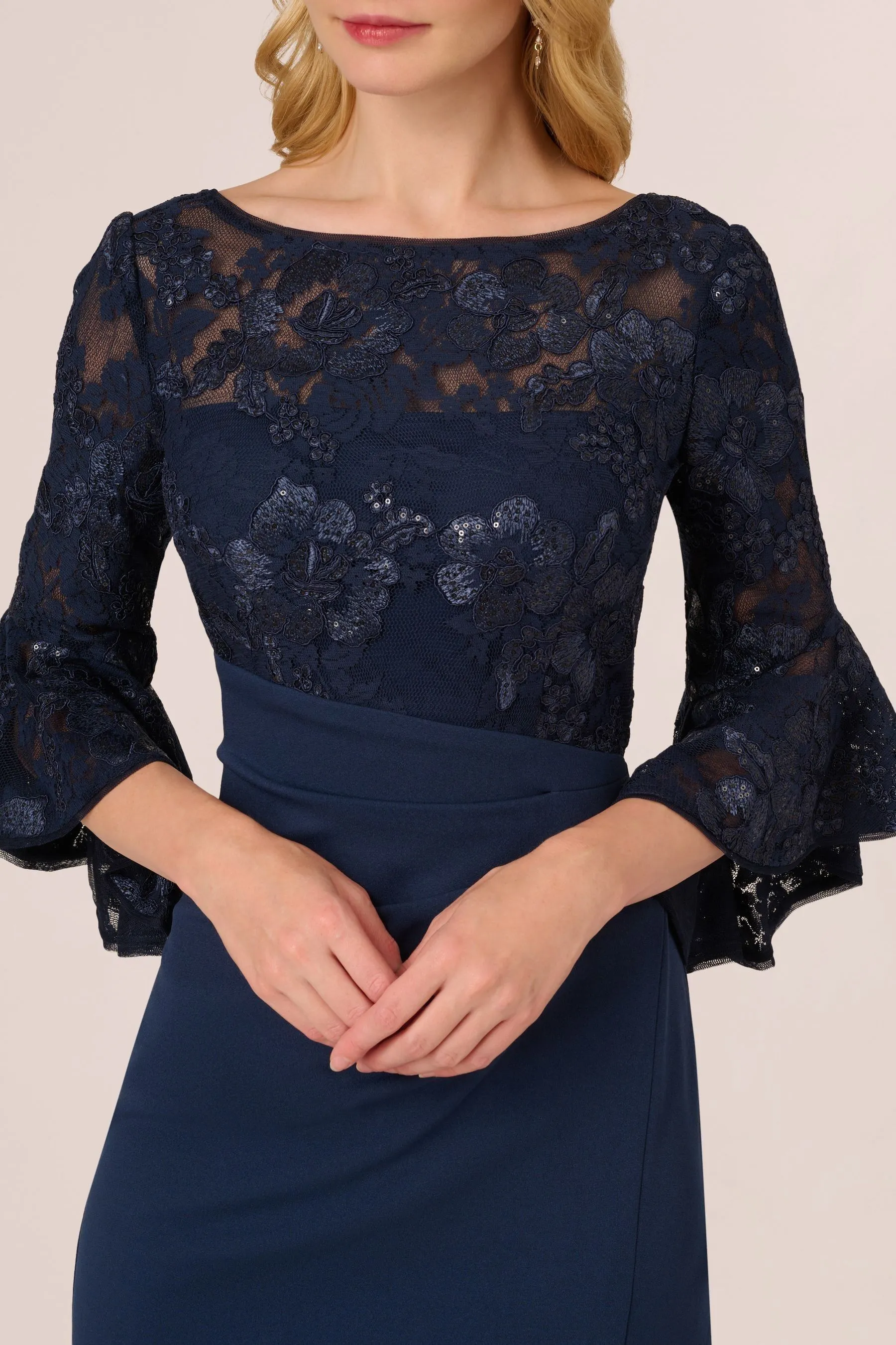 Adrianna Papell Blu - Floreale Pizzo - Combo - Abito