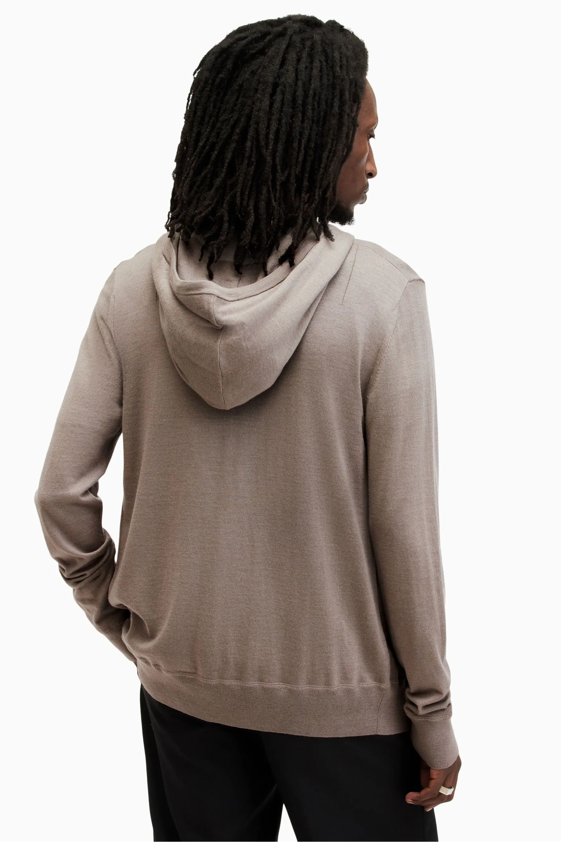 AllSaints - Mode - Felpa in lana merino con zip e cappuccio    