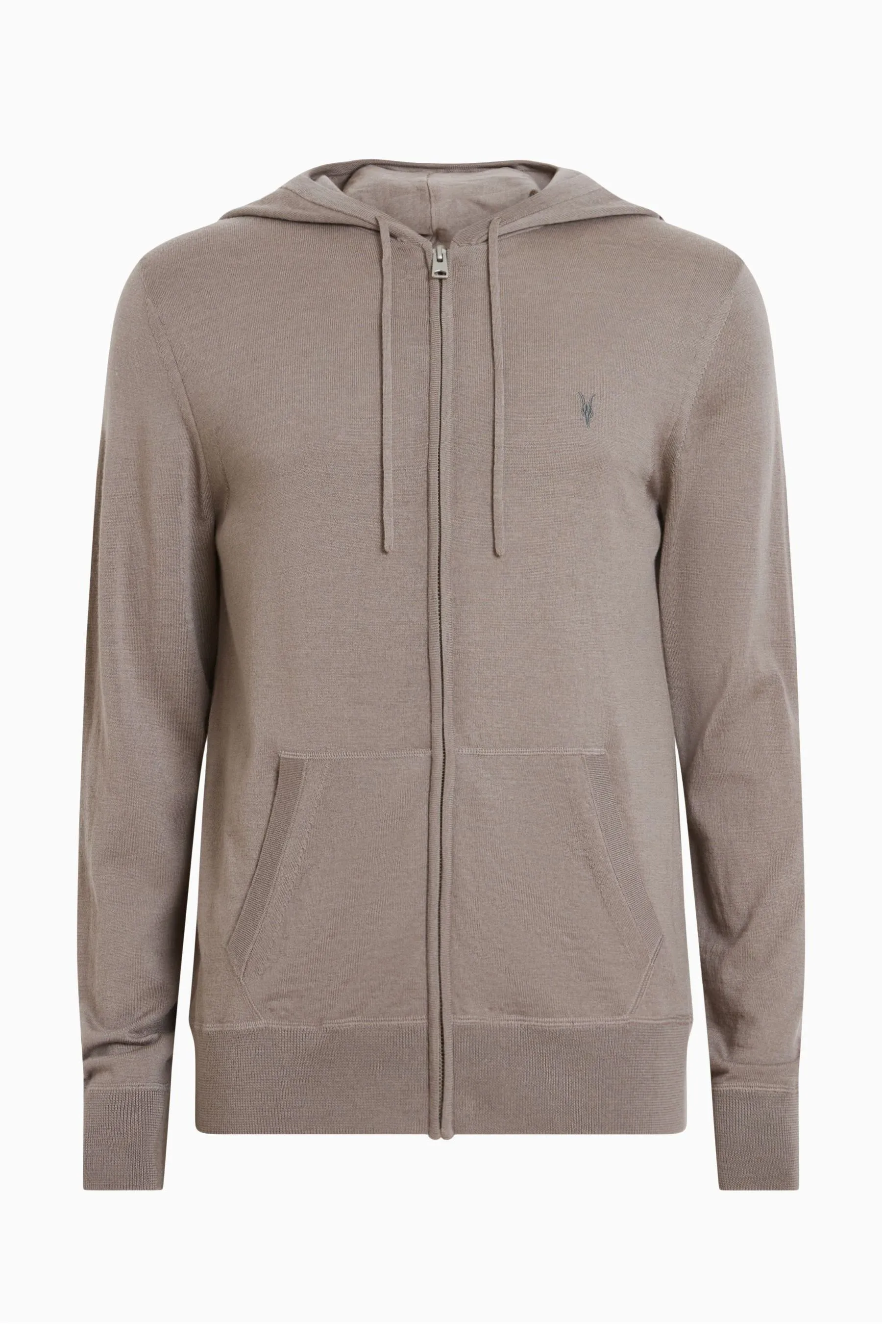 AllSaints - Mode - Felpa in lana merino con zip e cappuccio    