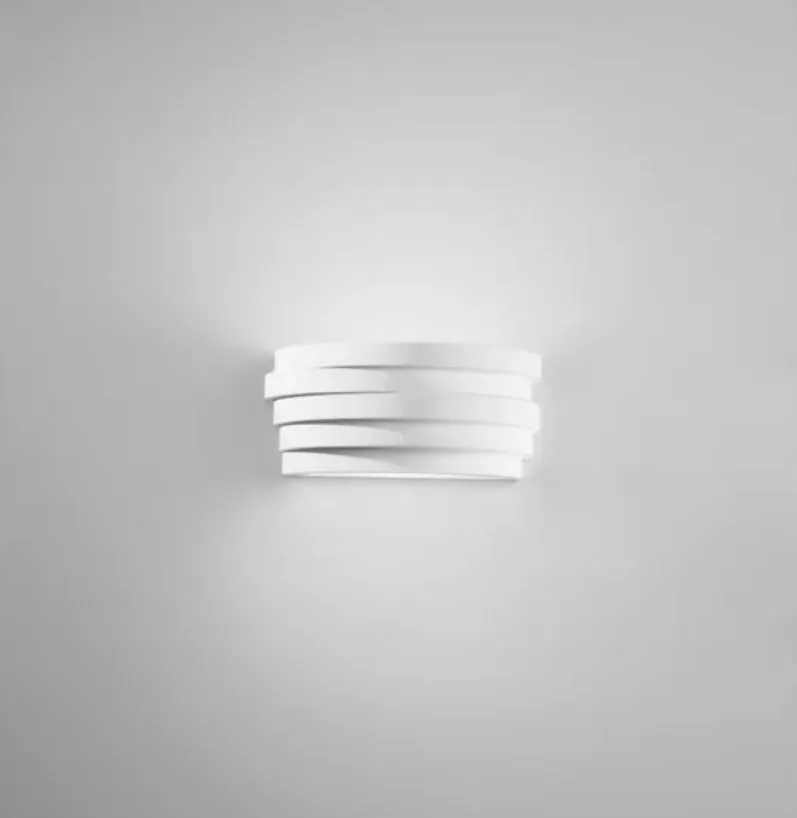 Applique Di Gesso Pitturabile Doppia Emissione Luce Flow AP29 cm Fan Europe
