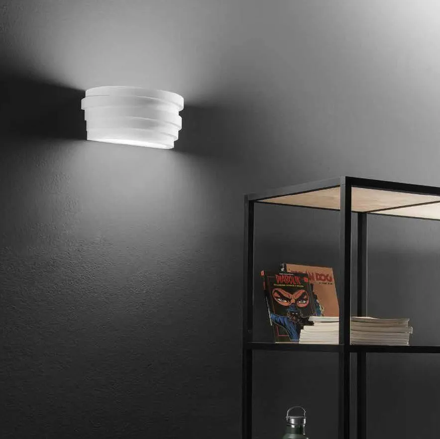 Applique Di Gesso Pitturabile Doppia Emissione Luce Flow AP29 cm Fan Europe