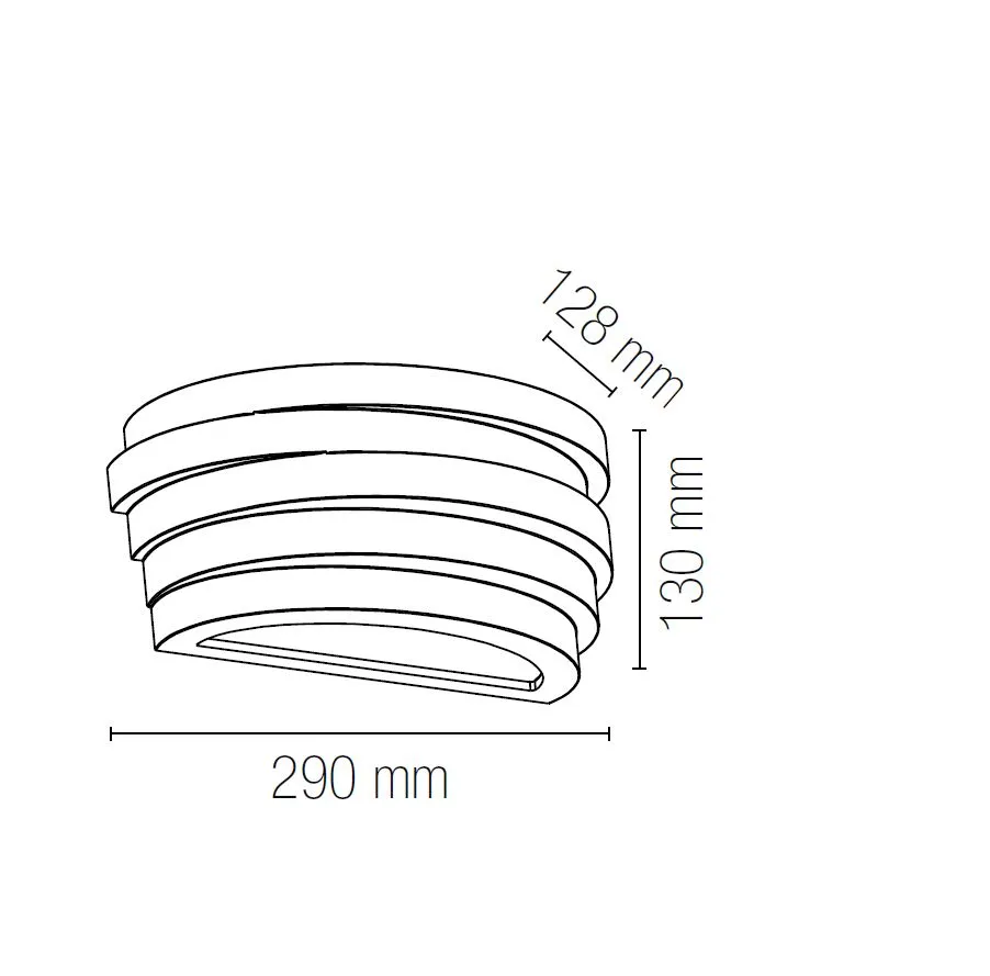 Applique Di Gesso Pitturabile Doppia Emissione Luce Flow AP29 cm Fan Europe