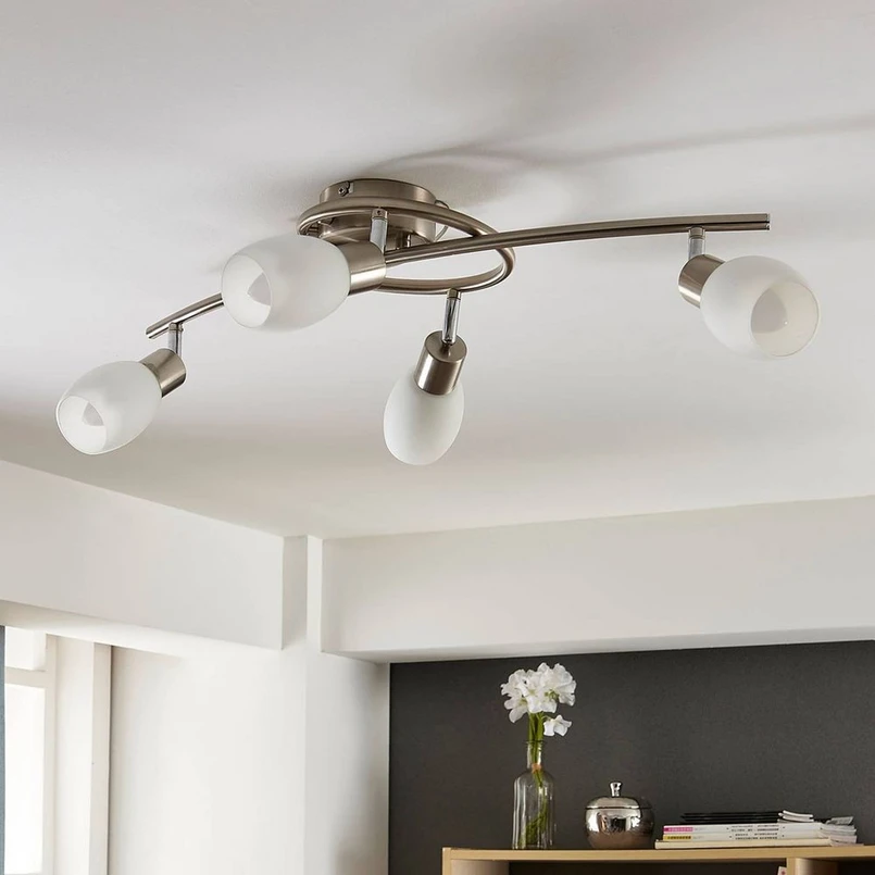 Arda 4 Plafoniera L65 Stainless Steel/Opal - Lindby | Acquista online