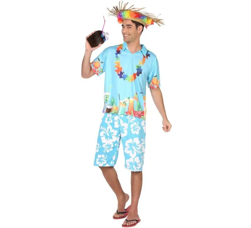 Blu costume hawaiano per un uomo