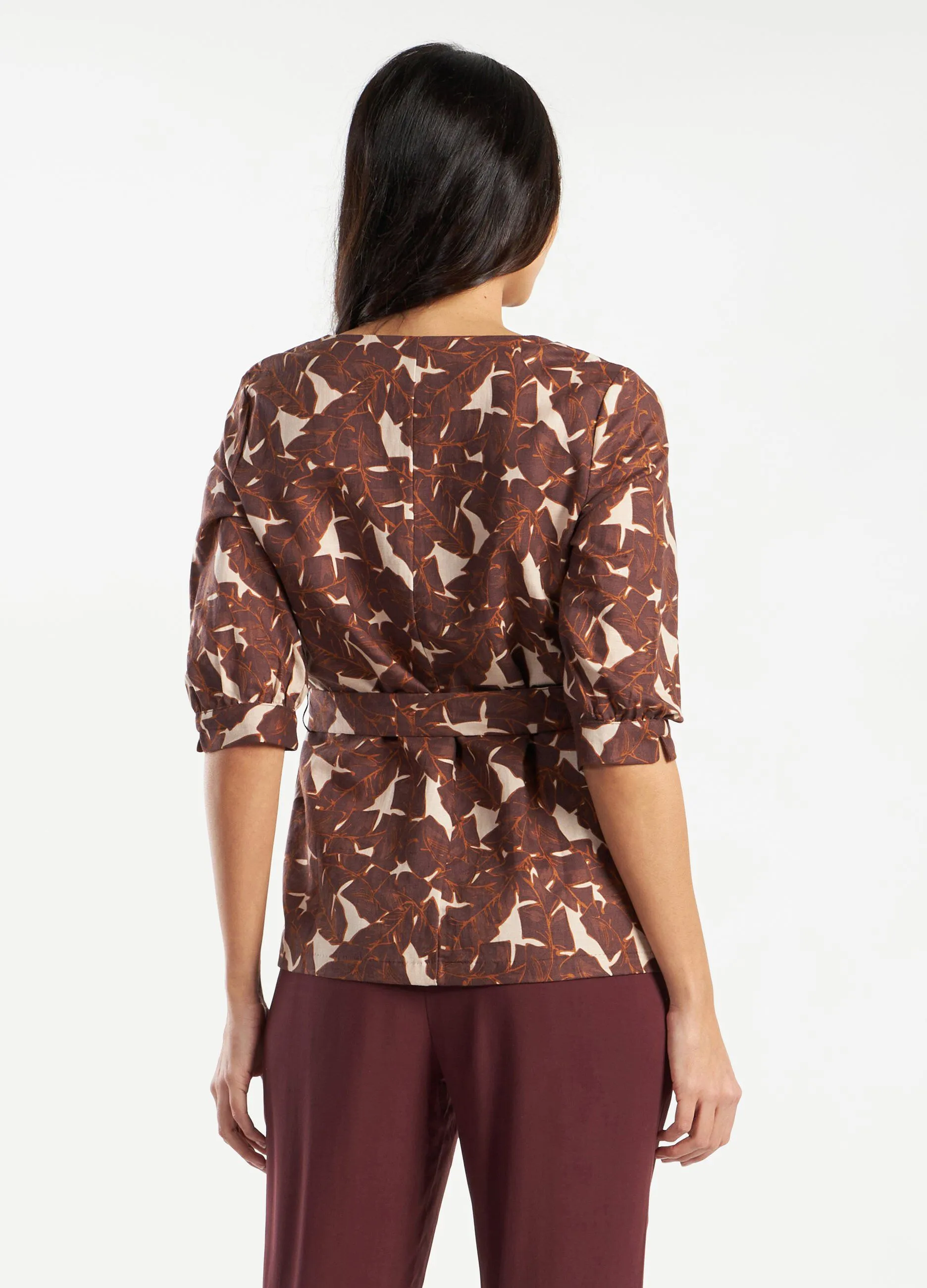 Blusa in misto lino donna