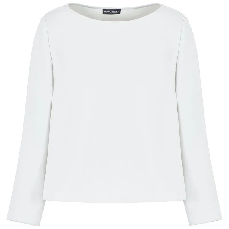 Blusa in tecno cady con volant 