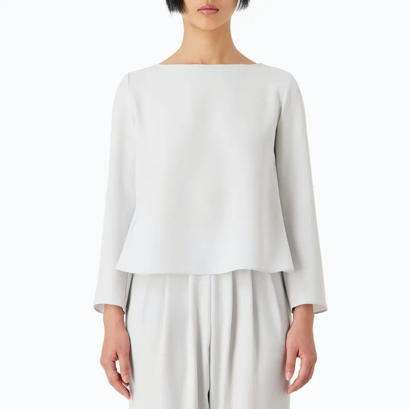 Blusa in tecno cady con volant 