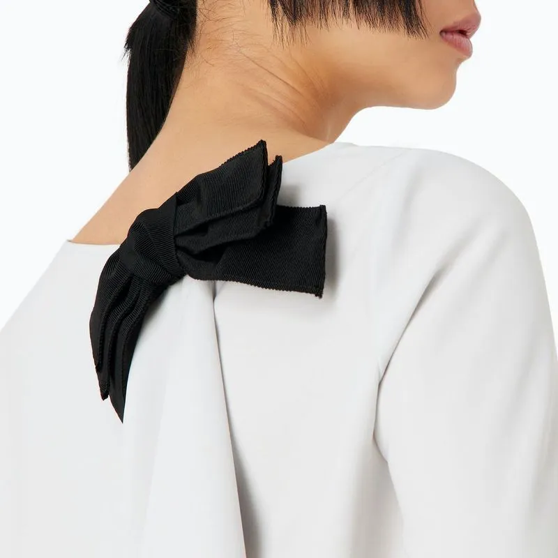 Blusa in tecno cady con volant 