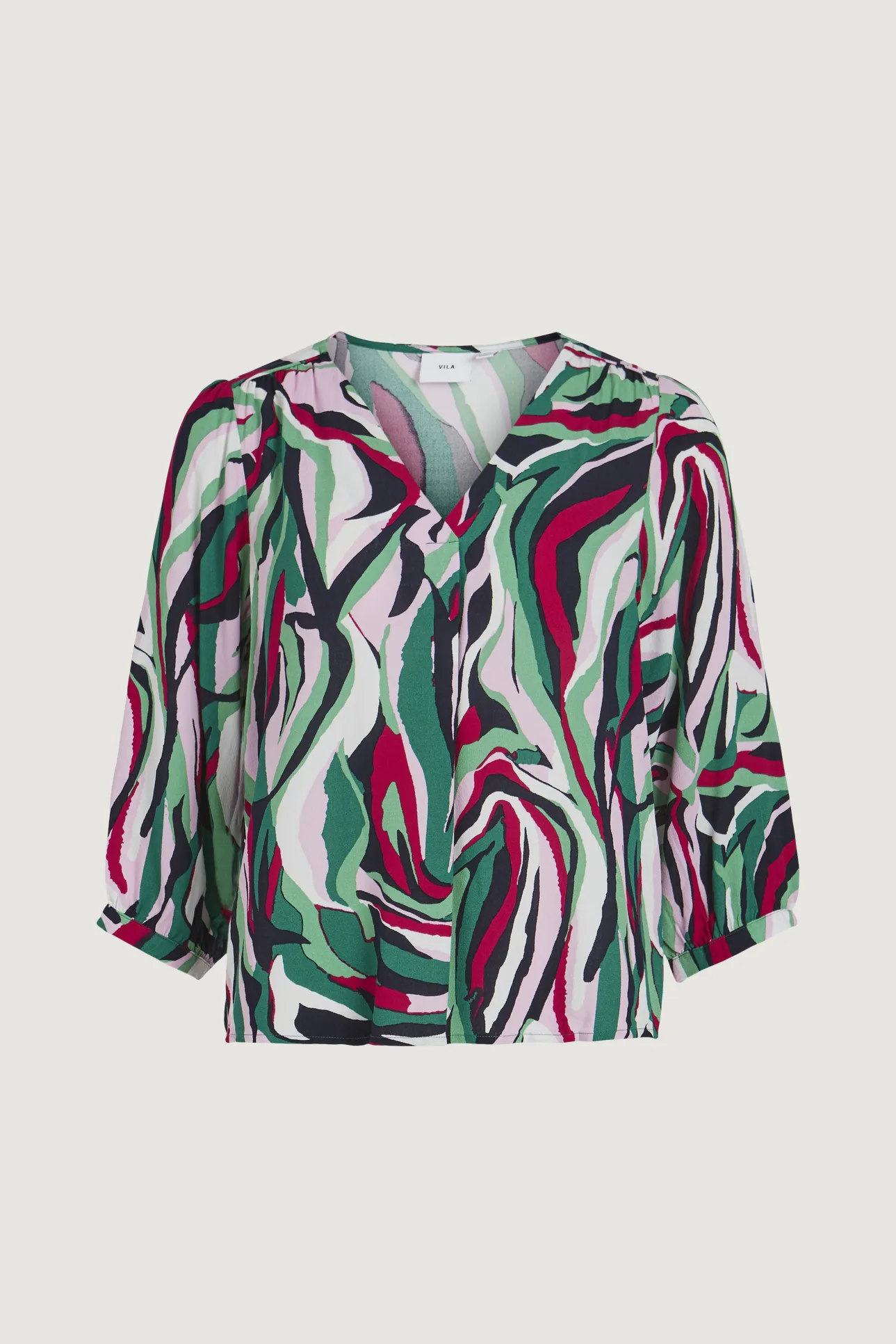 Bluse manica lunga Vila Clothes Vimolly Erm V-Neck 3/4/Su Verde