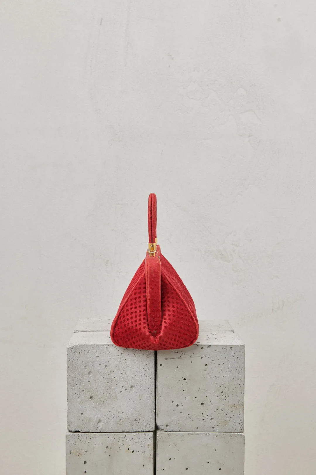 BORSA anni 50'/60' in VELLUTO ROSSO