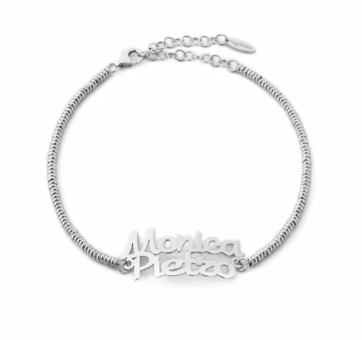 Bracciale My Charm in argento 925% bianco, giallo o rosa personalizzabile con nomi