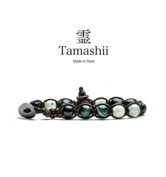 Bracciale Tamashii agata verde persia striata bhs900-161