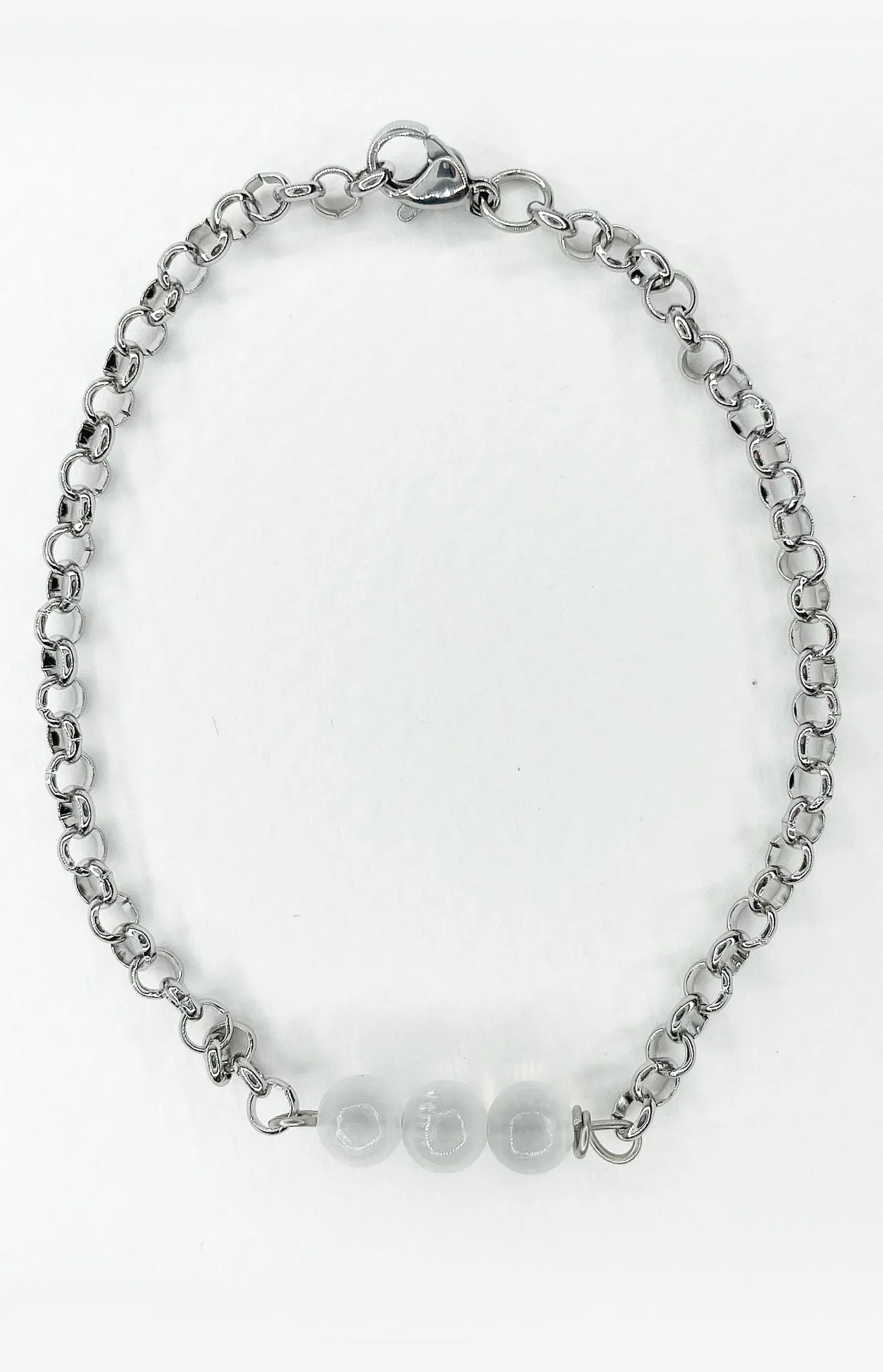 Braccialetto Infinity - Selenite e Acciaio inossidabile