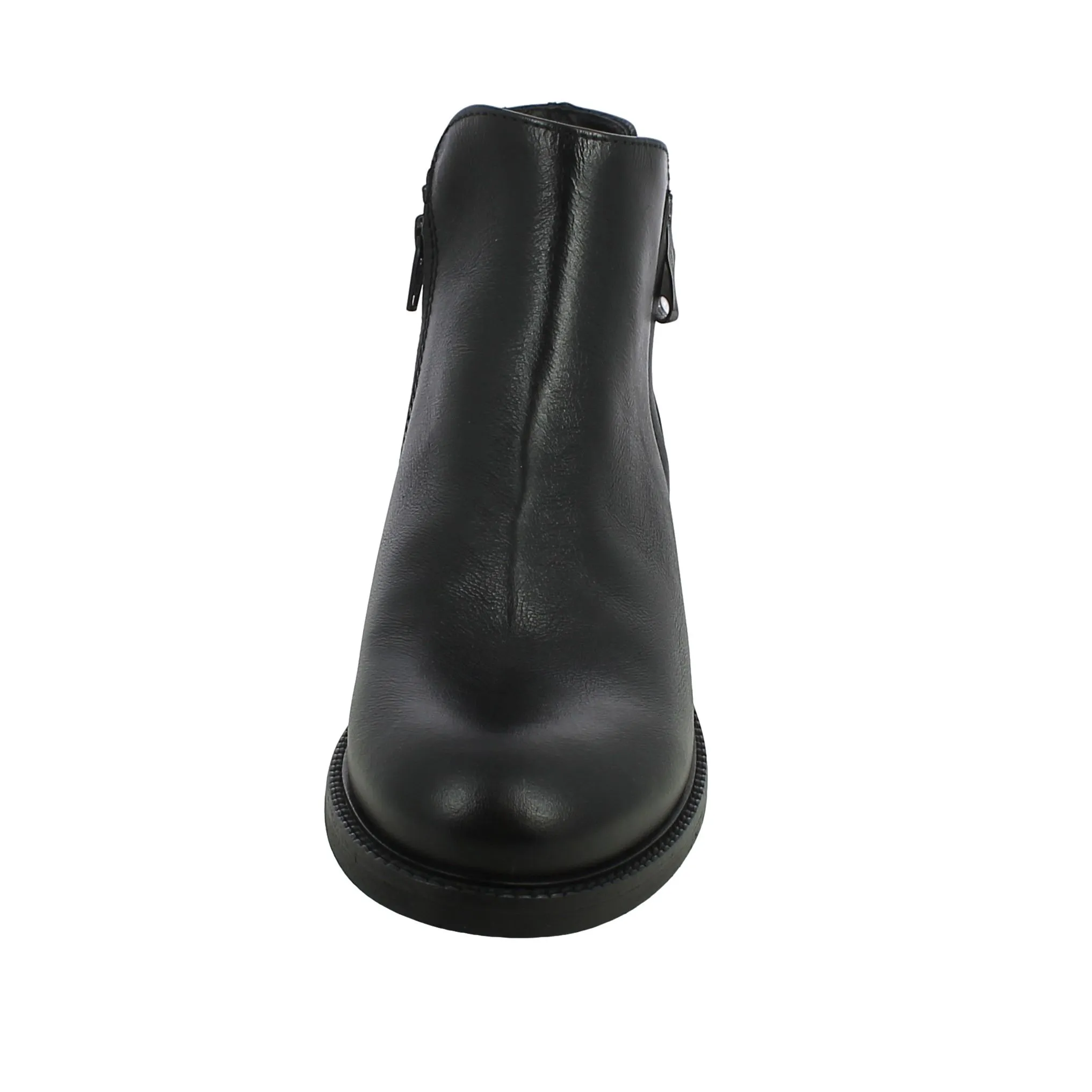 BRAND  Stivaletto Basso in Pelle Nera Da Donna con Zip 