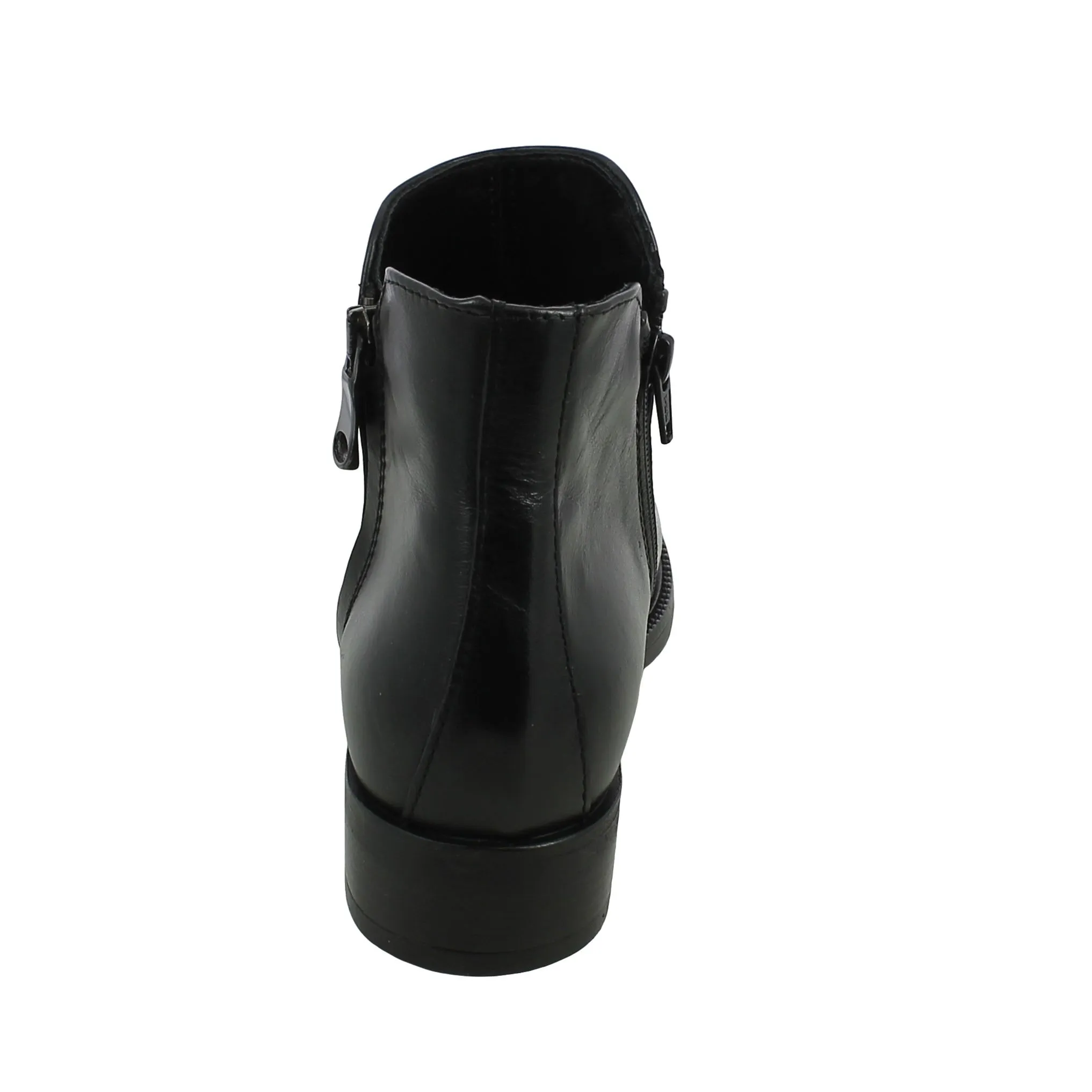 BRAND  Stivaletto Basso in Pelle Nera Da Donna con Zip 
