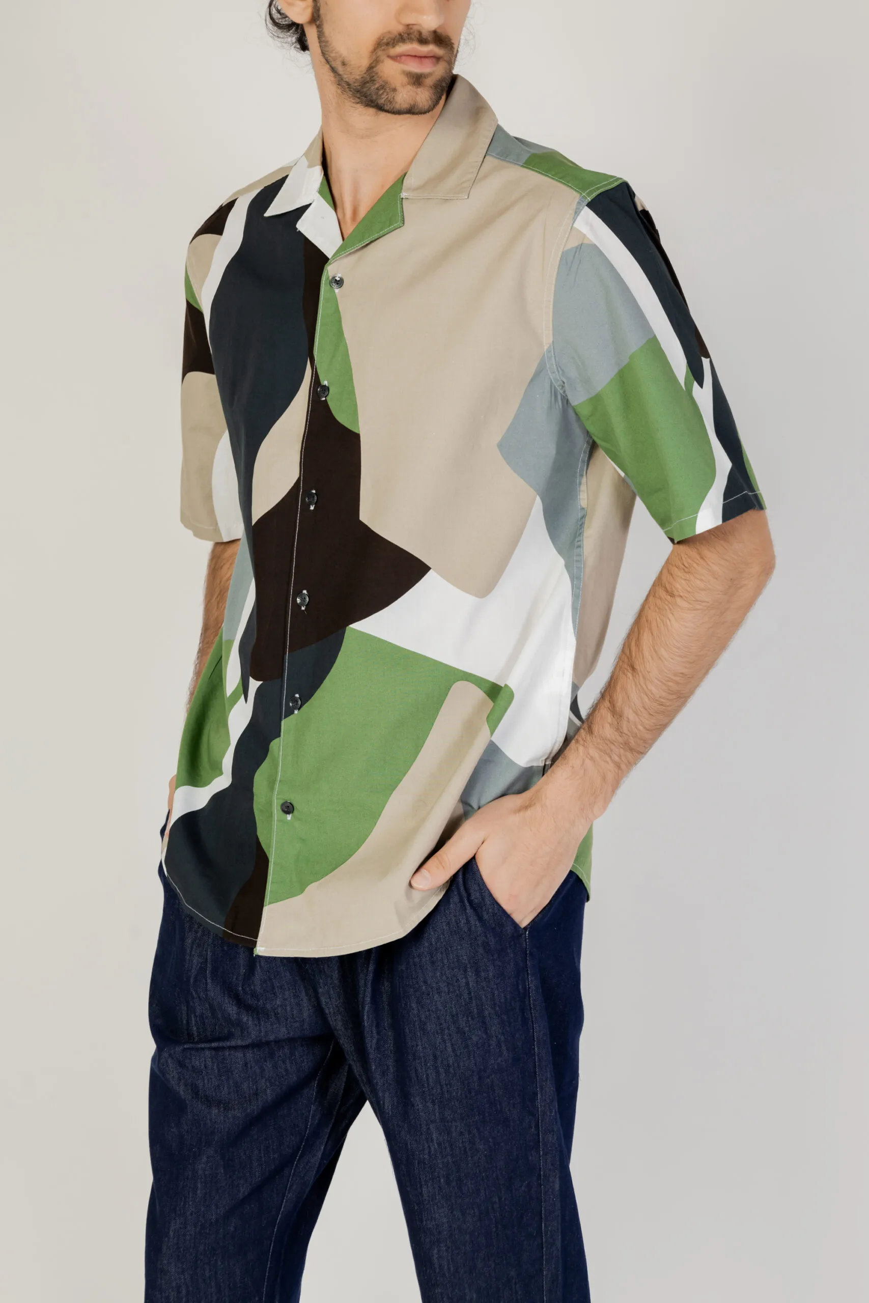 Camicia manica corta Only & Sons Onstie Rlx Ss Aop Resort Verde
