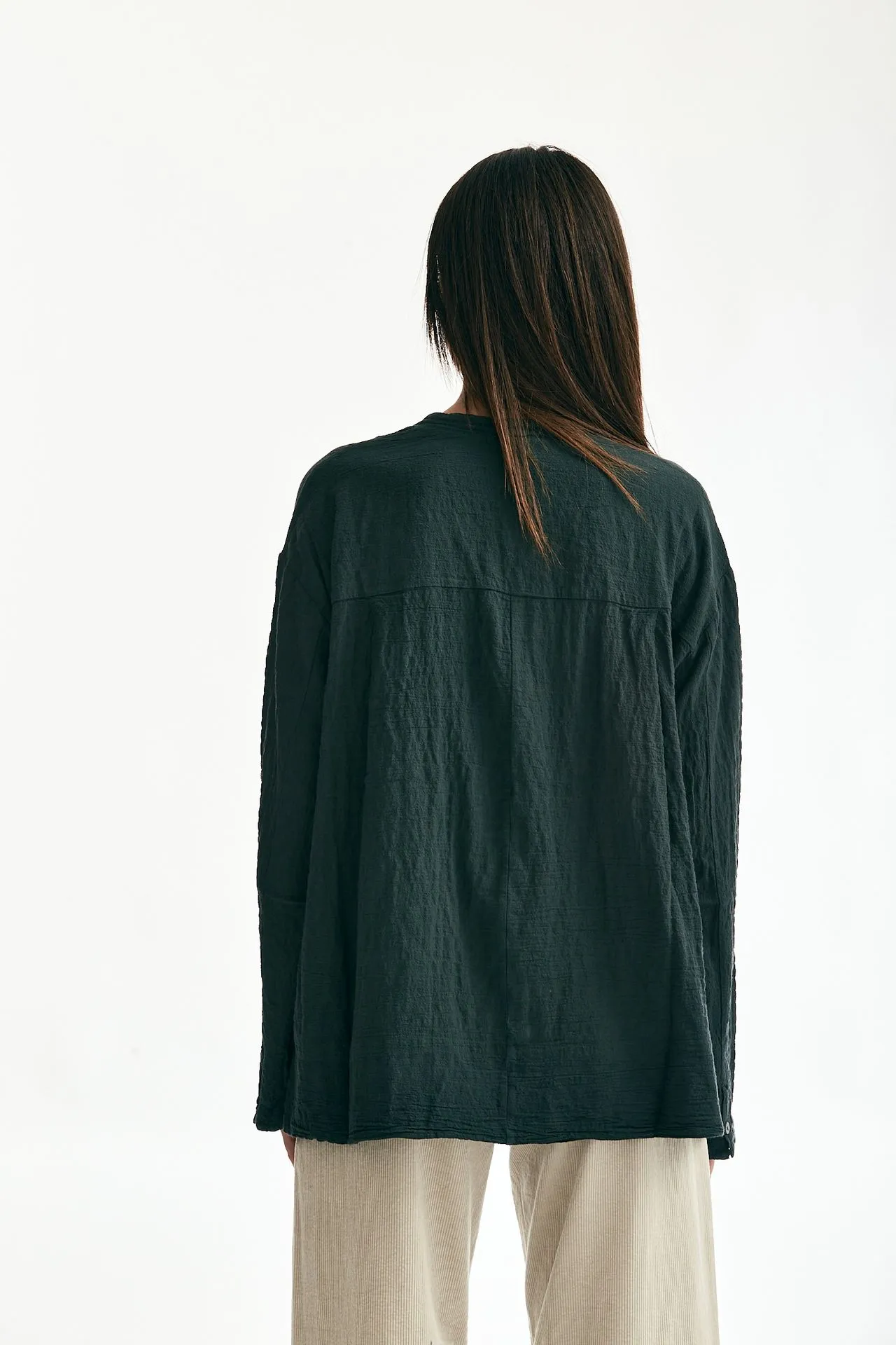 Camicia over scollo a V verdone 