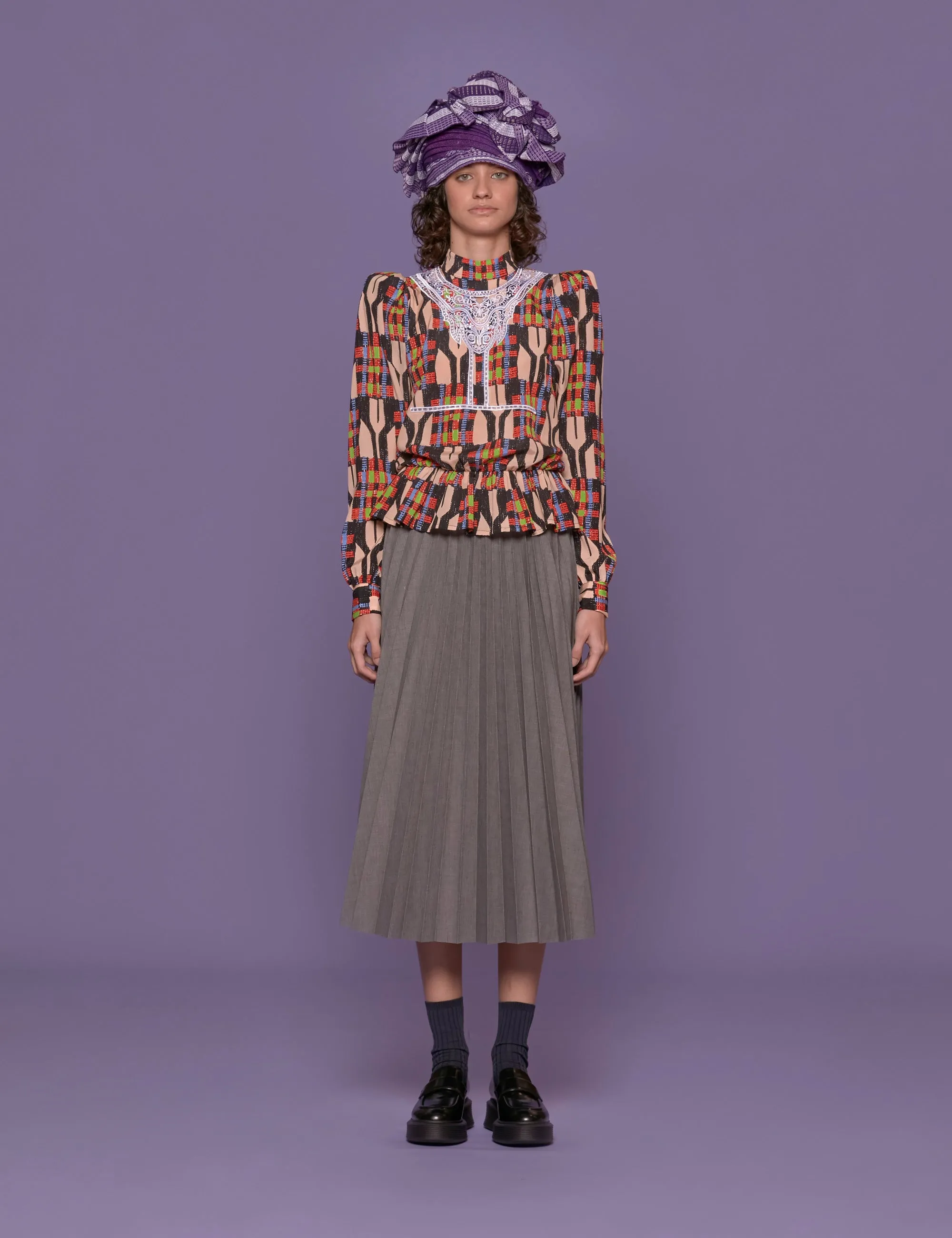 camicia vittoriana fantasia multicolor