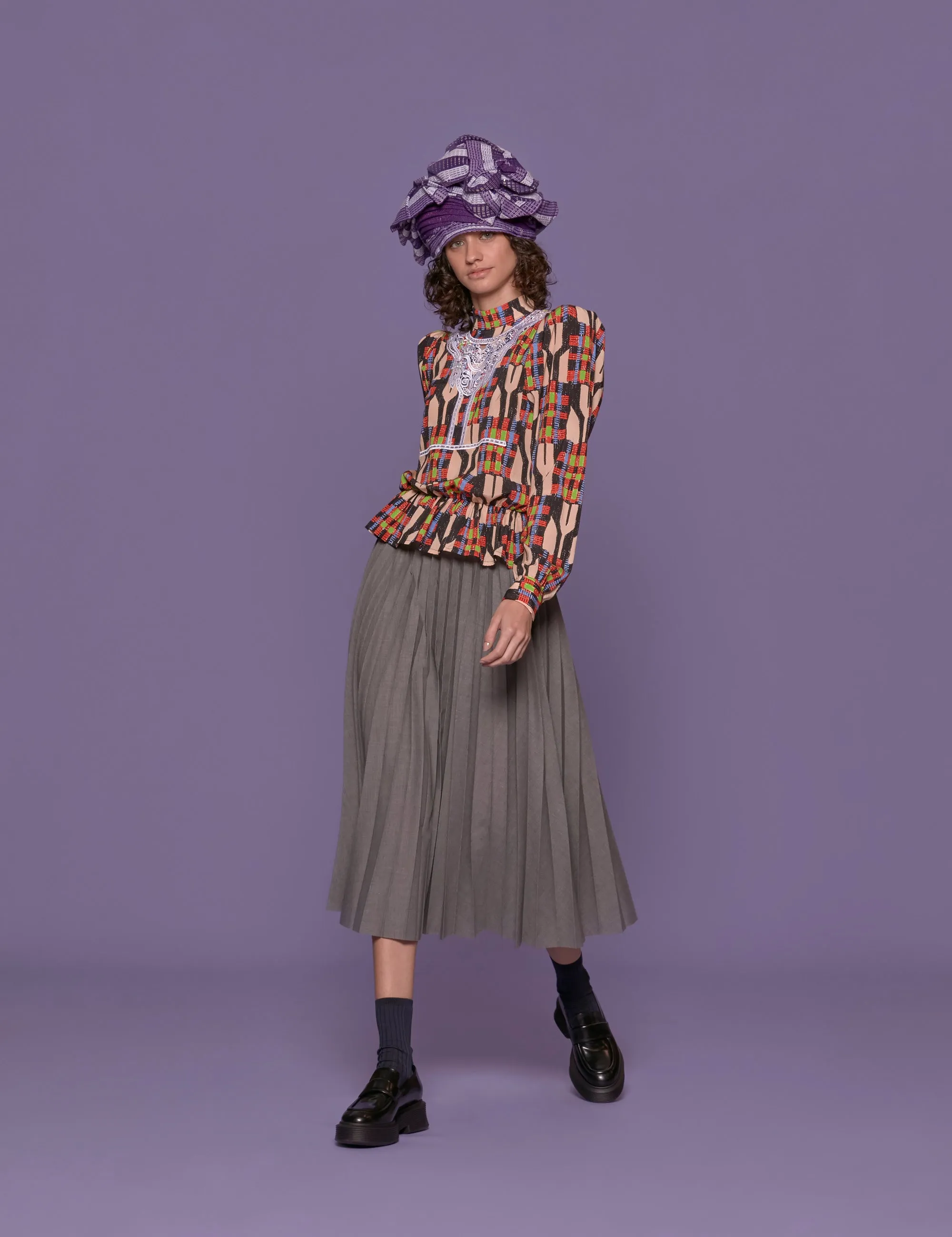 camicia vittoriana fantasia multicolor