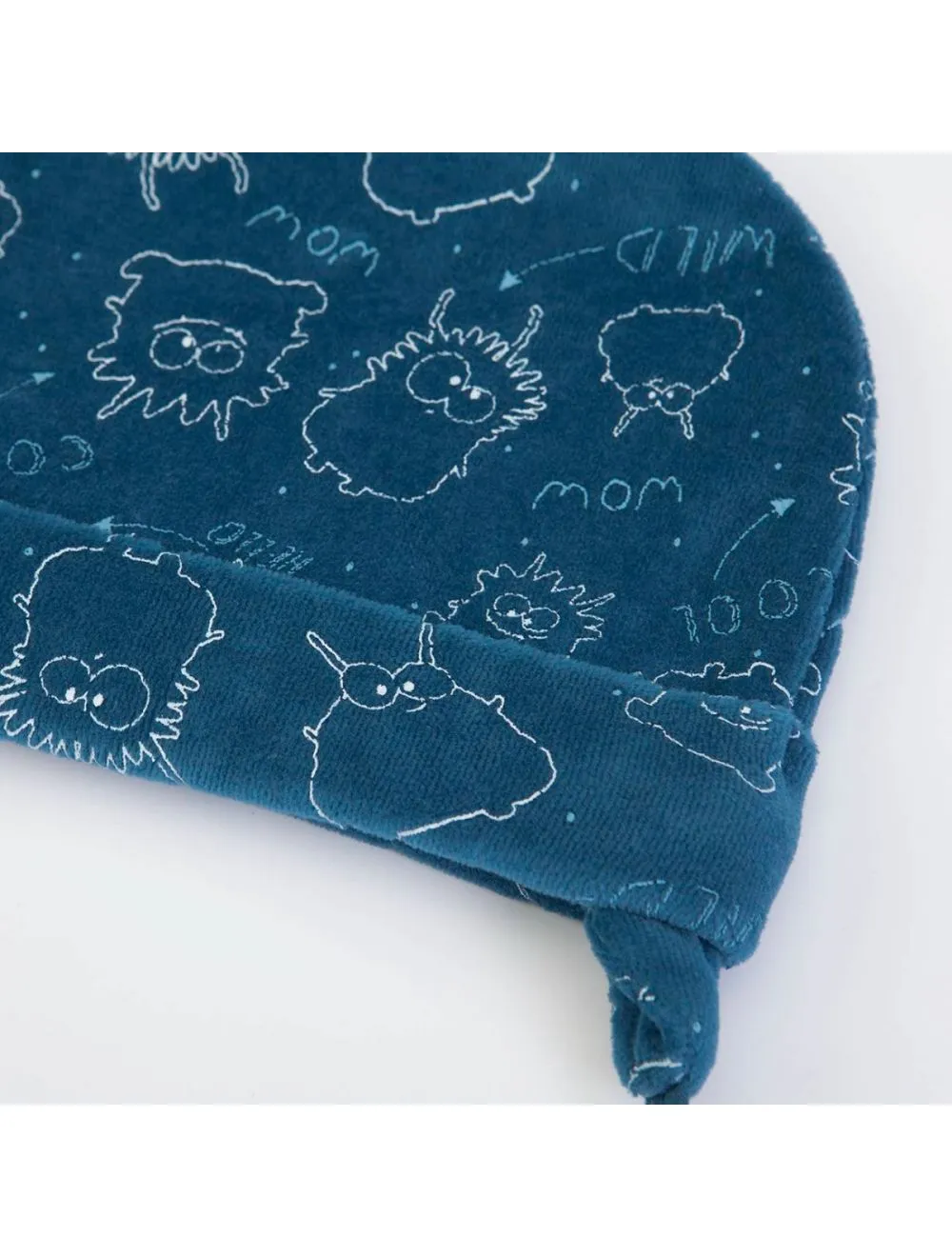  CAPPELLINO NEONATO CINIGLIA STAMPATA CON PON PON 