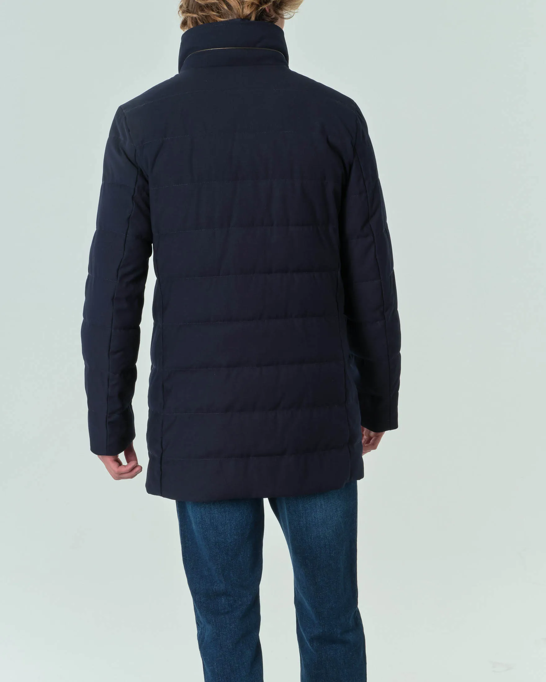 Cappotto blu con davantino staccabile