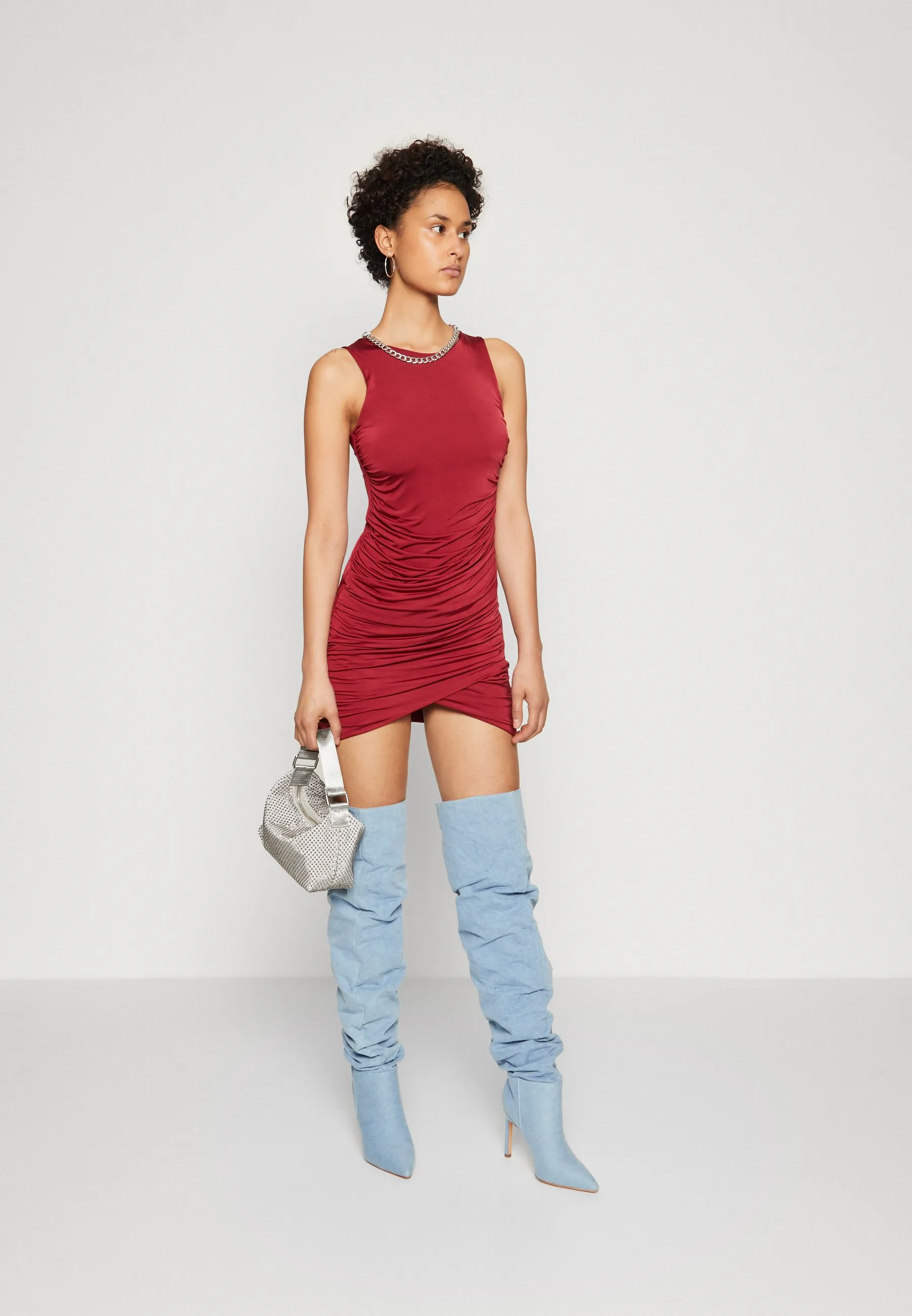 CARLA ROUCHED MINI DRESS - Vestito di maglina