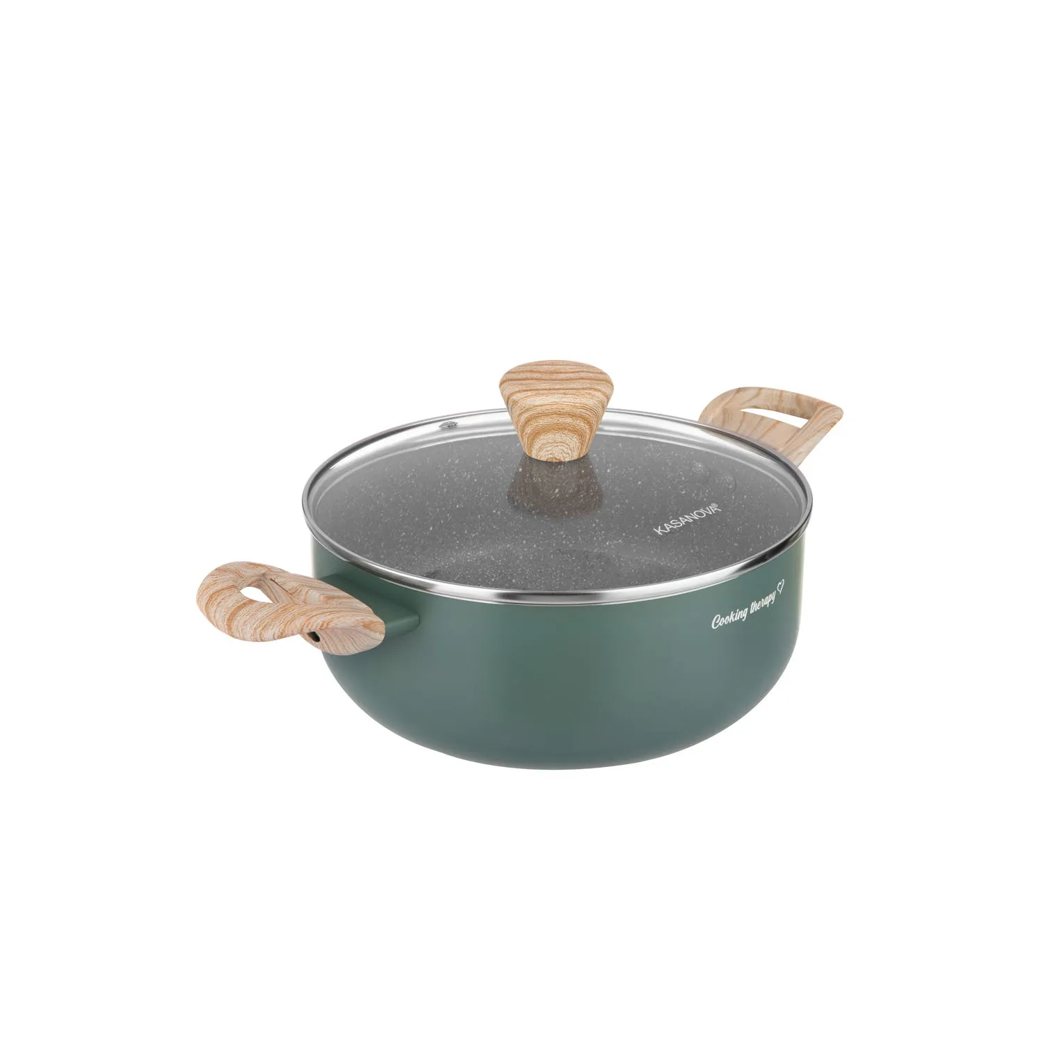 Casseruola 20 cm - scritta Cooking Therapy con coperchio 