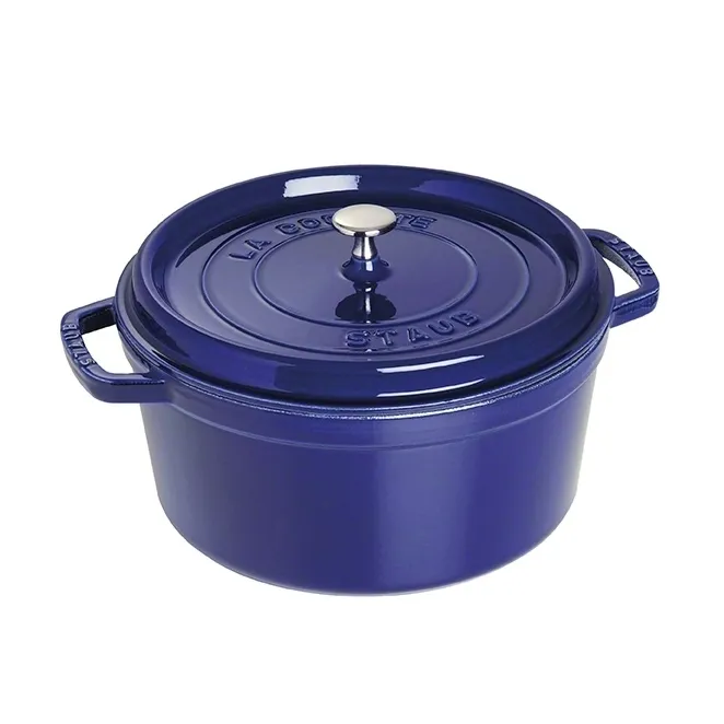 Casseruola rotonda Staub Tre strati di smalto 6,7 L.ix{font-size:18px}blu scuro