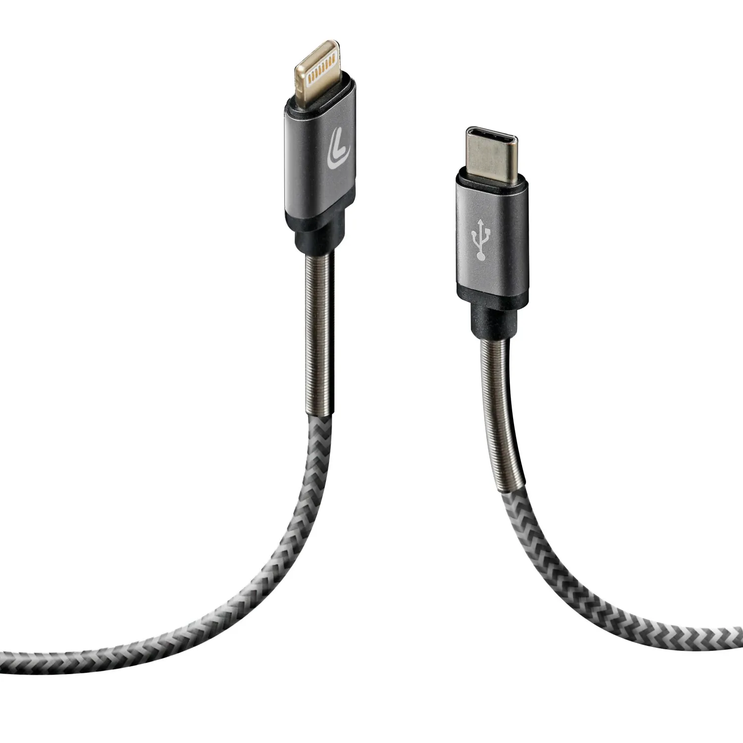 Cavo da Usb Type-C a Lightning ultra resistente 100 cm grigio/nero