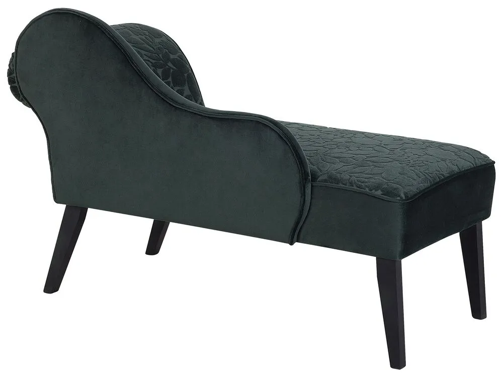 Chaise longue velluto verde fantasia lato destro BIARRITZ