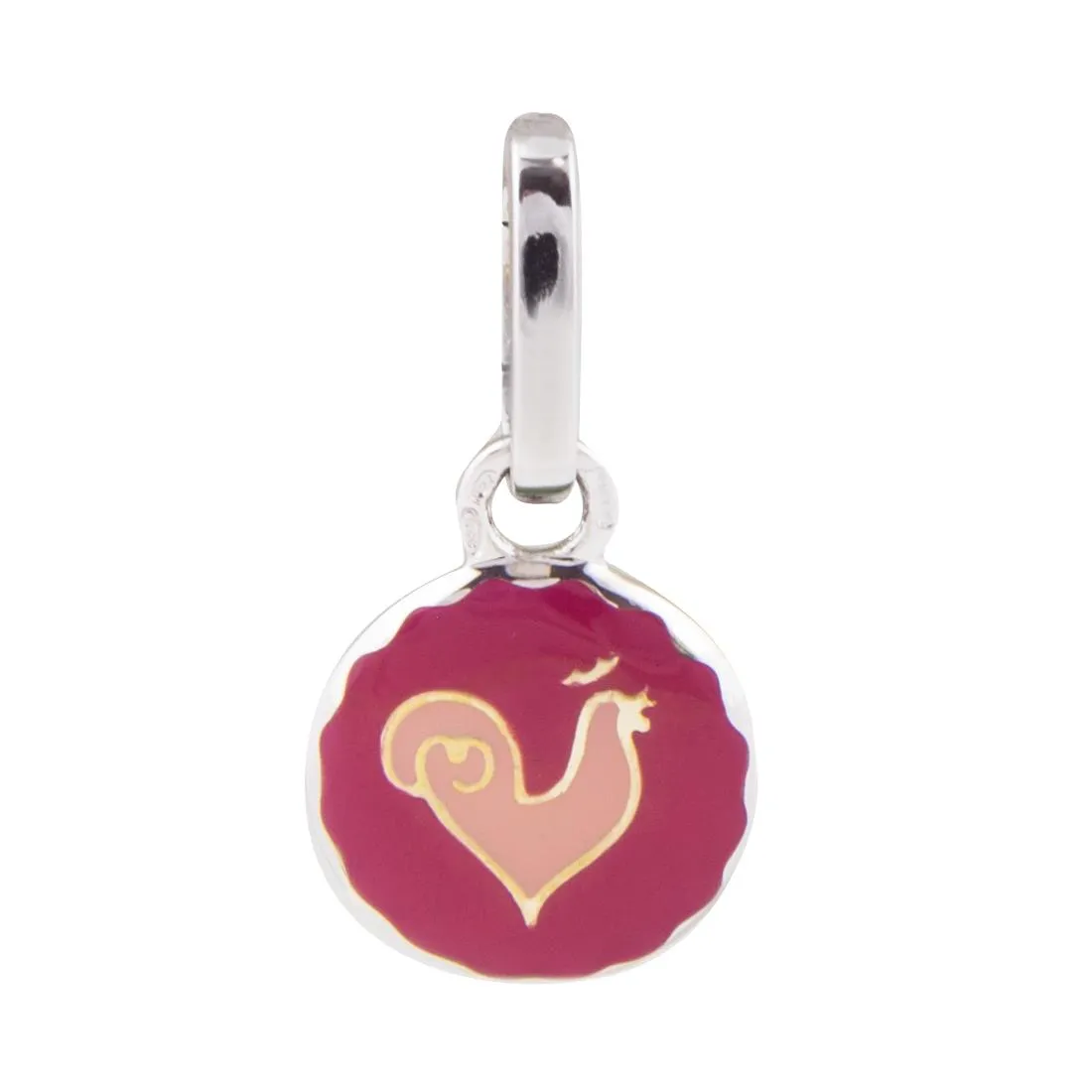 Ciondolo in argento con smalto rosa