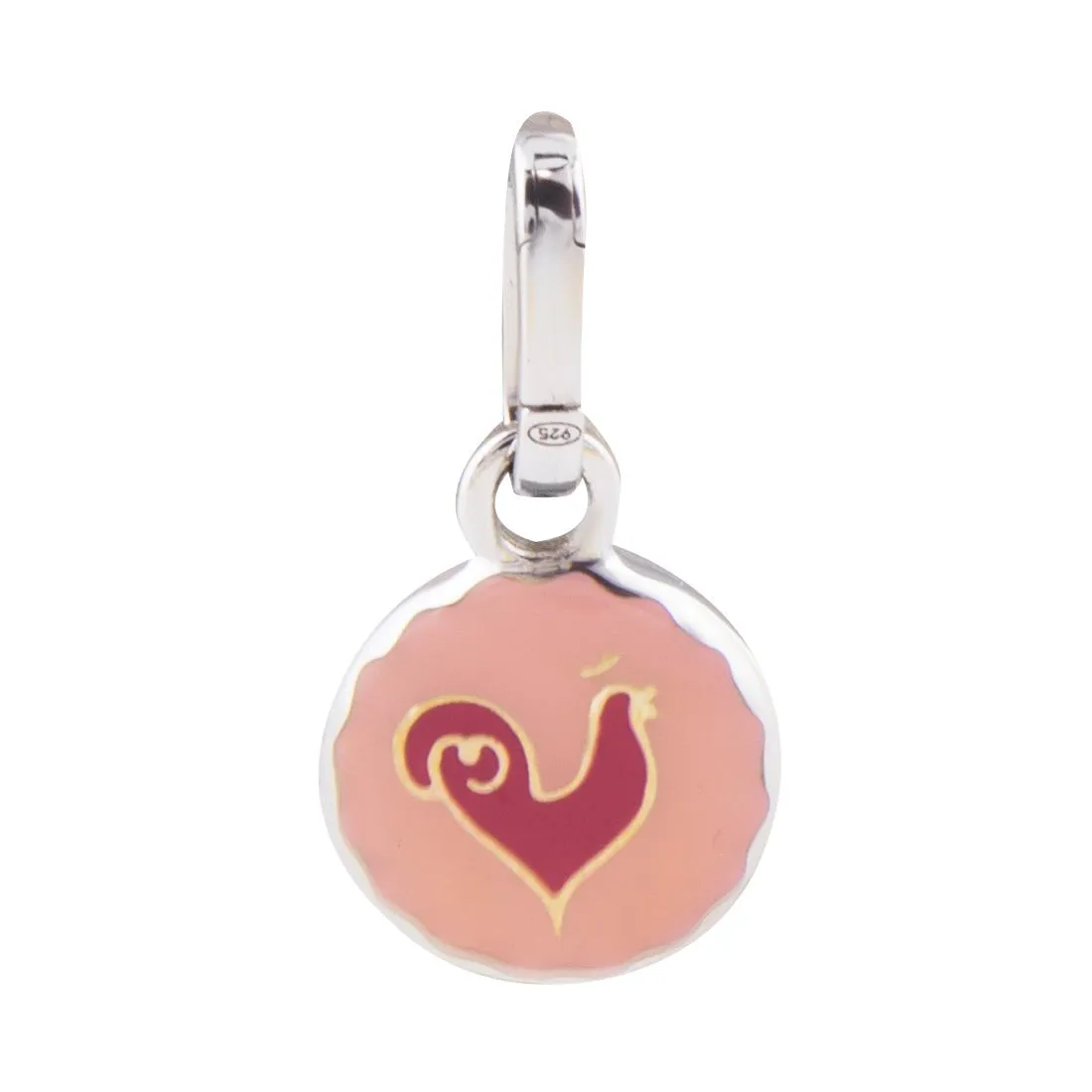 Ciondolo in argento con smalto rosa