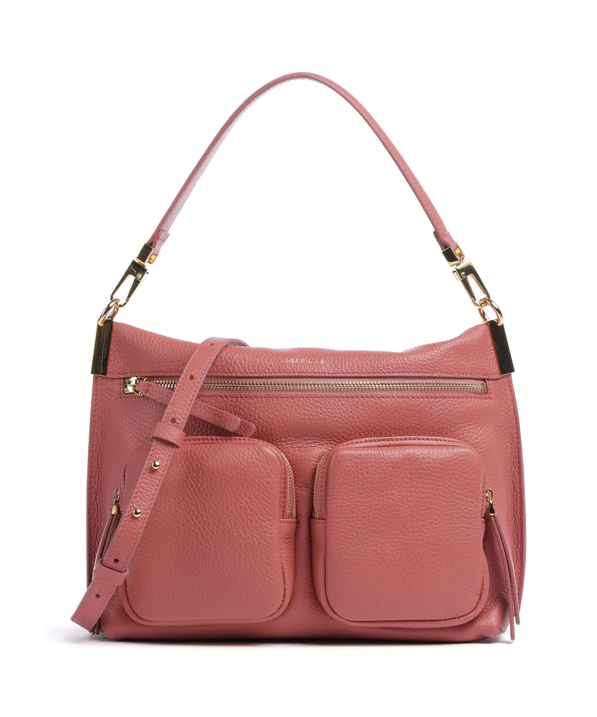  Coccinelle Hyle Borsa hobo pelle di vacchetta grana rosa antico  