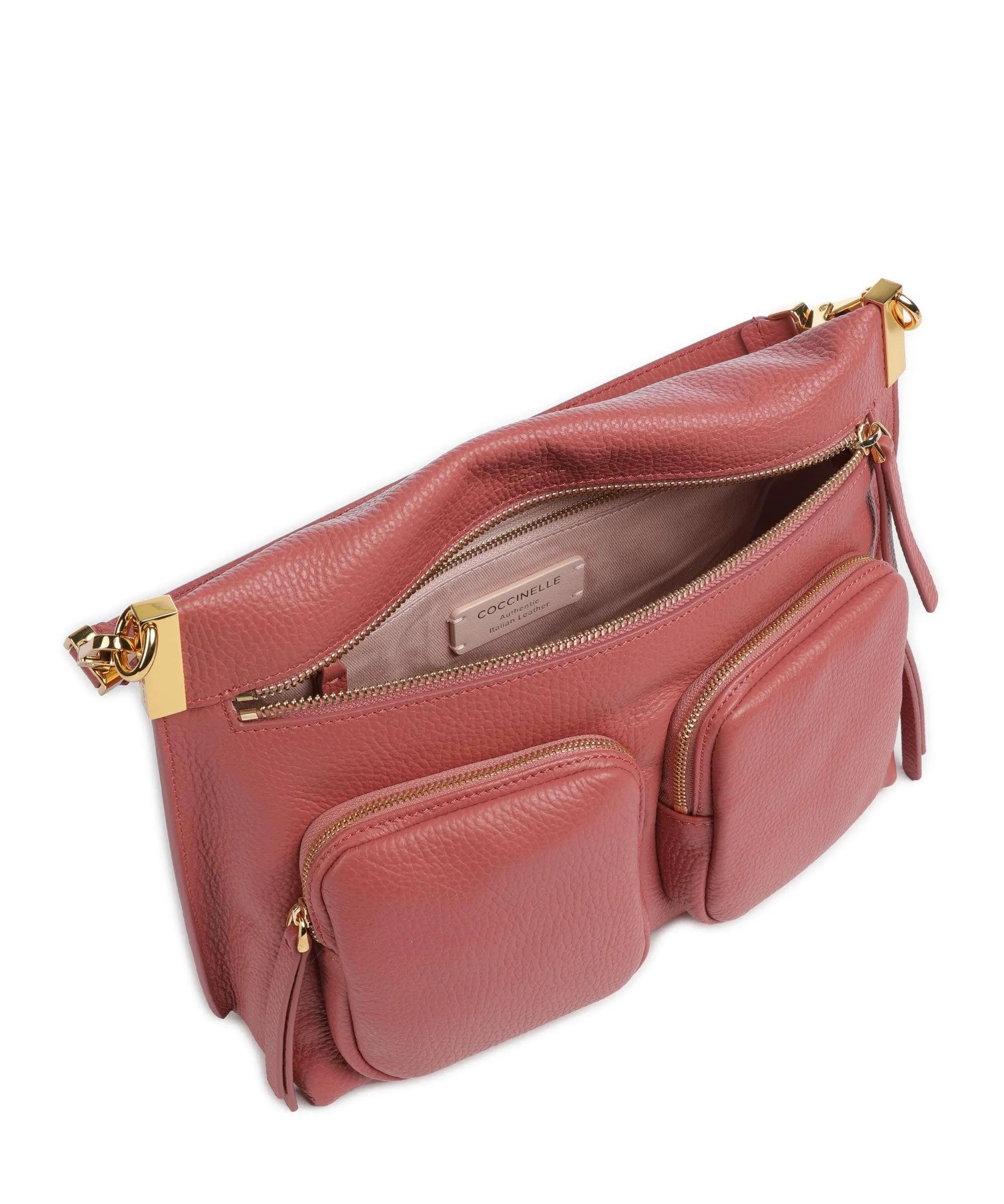  Coccinelle Hyle Borsa hobo pelle di vacchetta grana rosa antico  