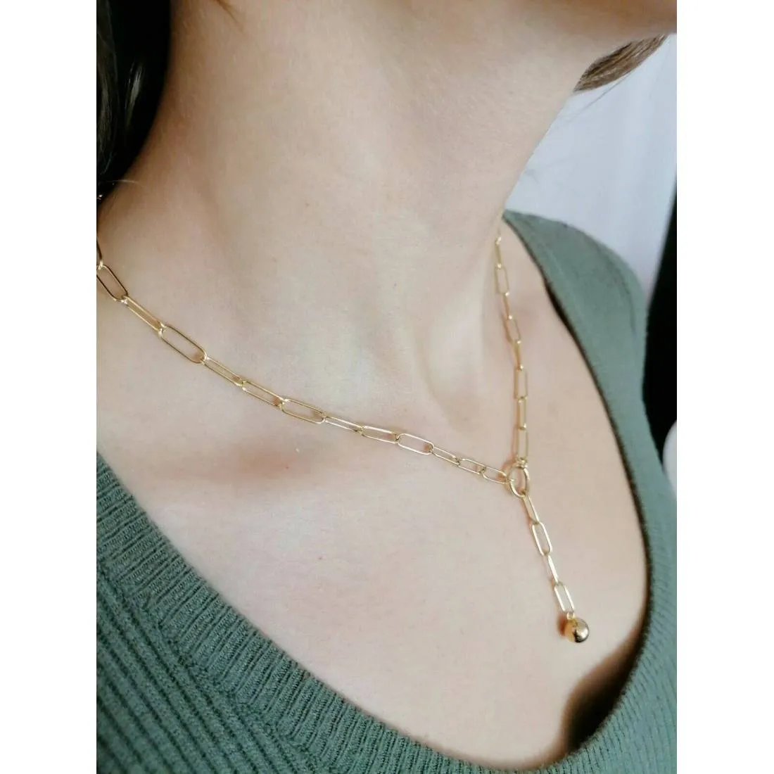 COLLANA Donna In ORO GIALLO 18 Karati 750% Maglia CATENA Larga Collier Girocollo
