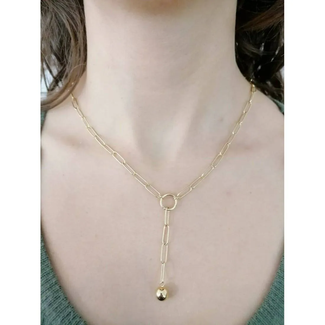 COLLANA Donna In ORO GIALLO 18 Karati 750% Maglia CATENA Larga Collier Girocollo