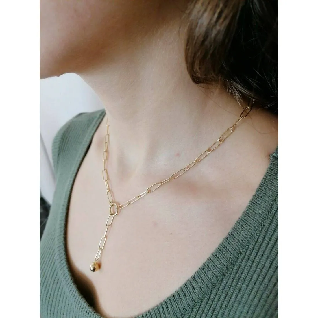 COLLANA Donna In ORO GIALLO 18 Karati 750% Maglia CATENA Larga Collier Girocollo
