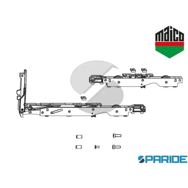 CONFEZIONE CARRELLI 16\18X30 HS 250 KG 105873 CON SPAZZOLE SENZA PERNI DI CHISURA MAICO