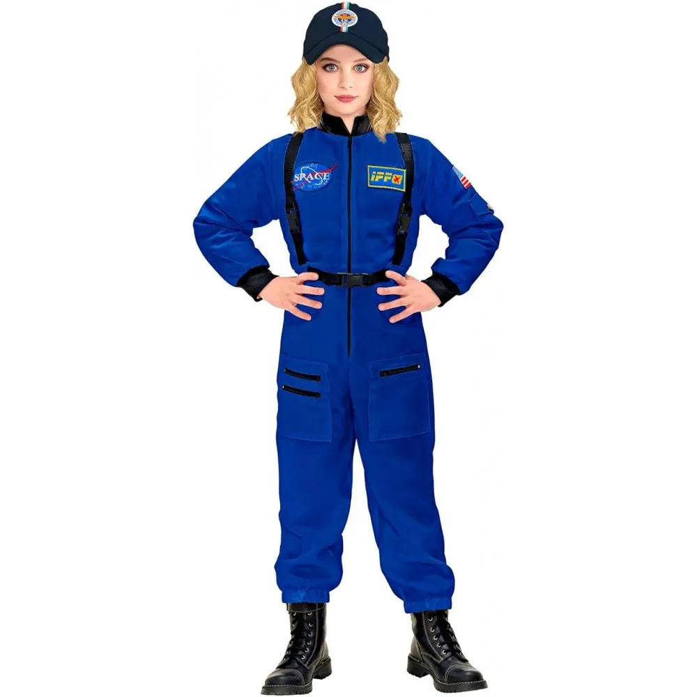 Costume Astronauta Blu Unisex per Feste a Tema, Taglia 5-7 anni, 128cm