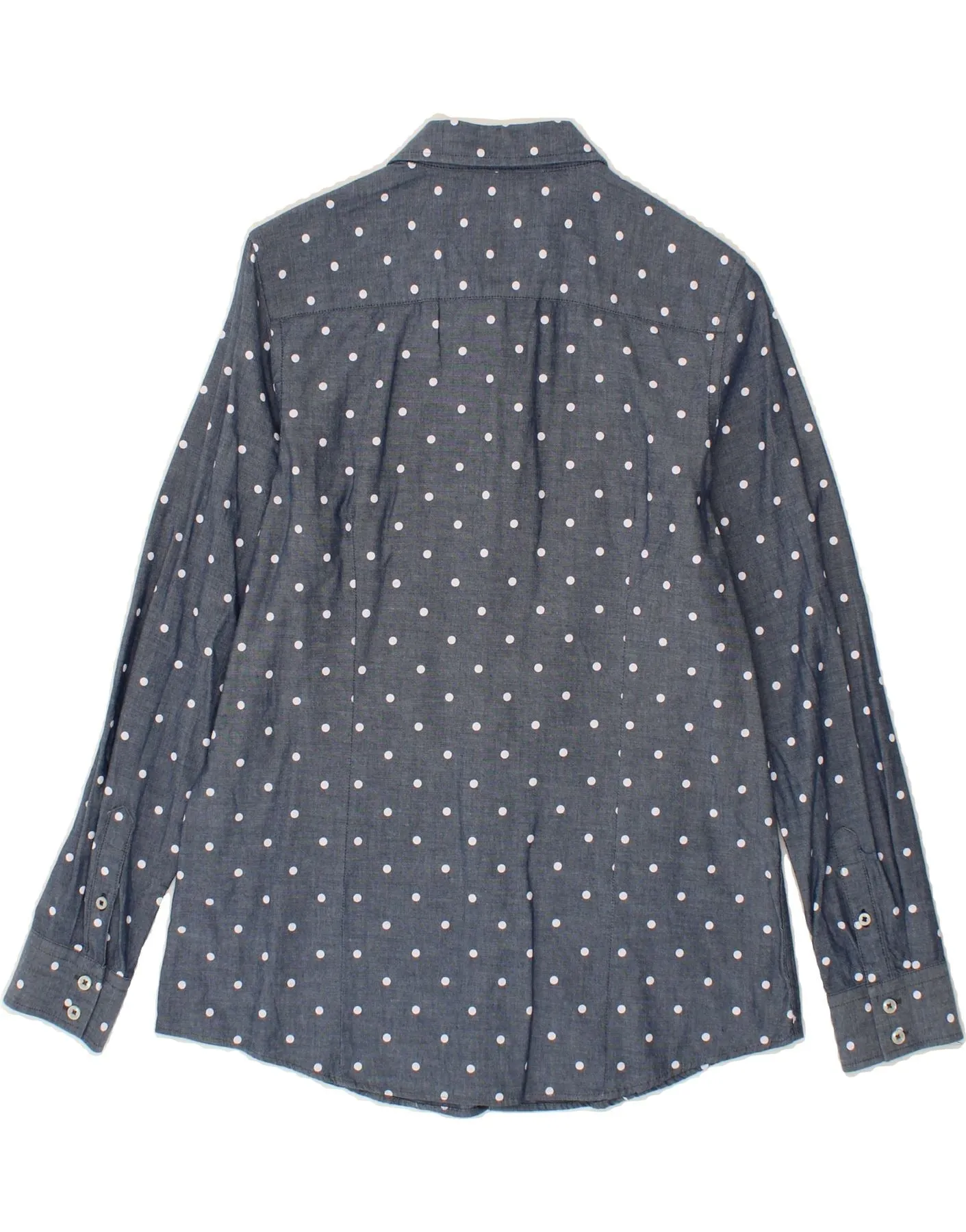 CREW CLOTHING Womens Classic Fit Shirt UK 12 Medium Navy Blue Spotted