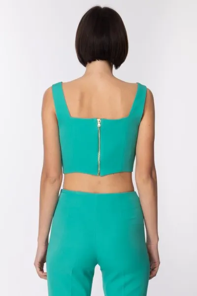 Crop top con scollo cuore Verde