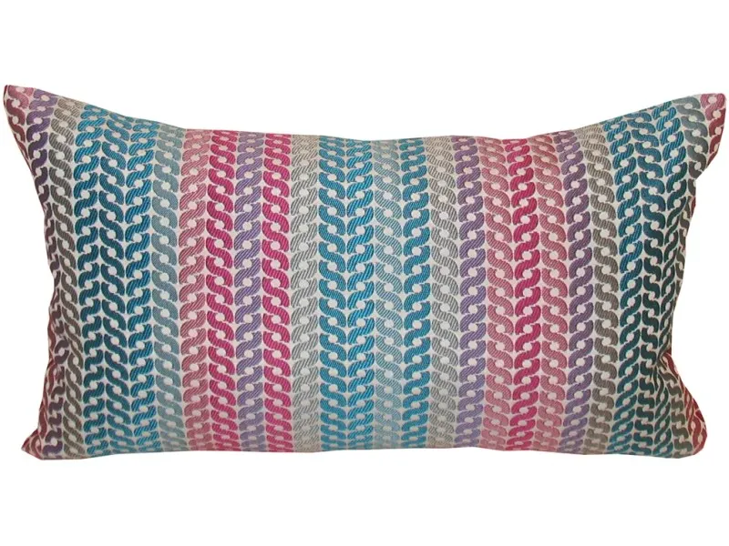 Cuscino arredo Jacquard 30 cm x 50 cm righe multicolor