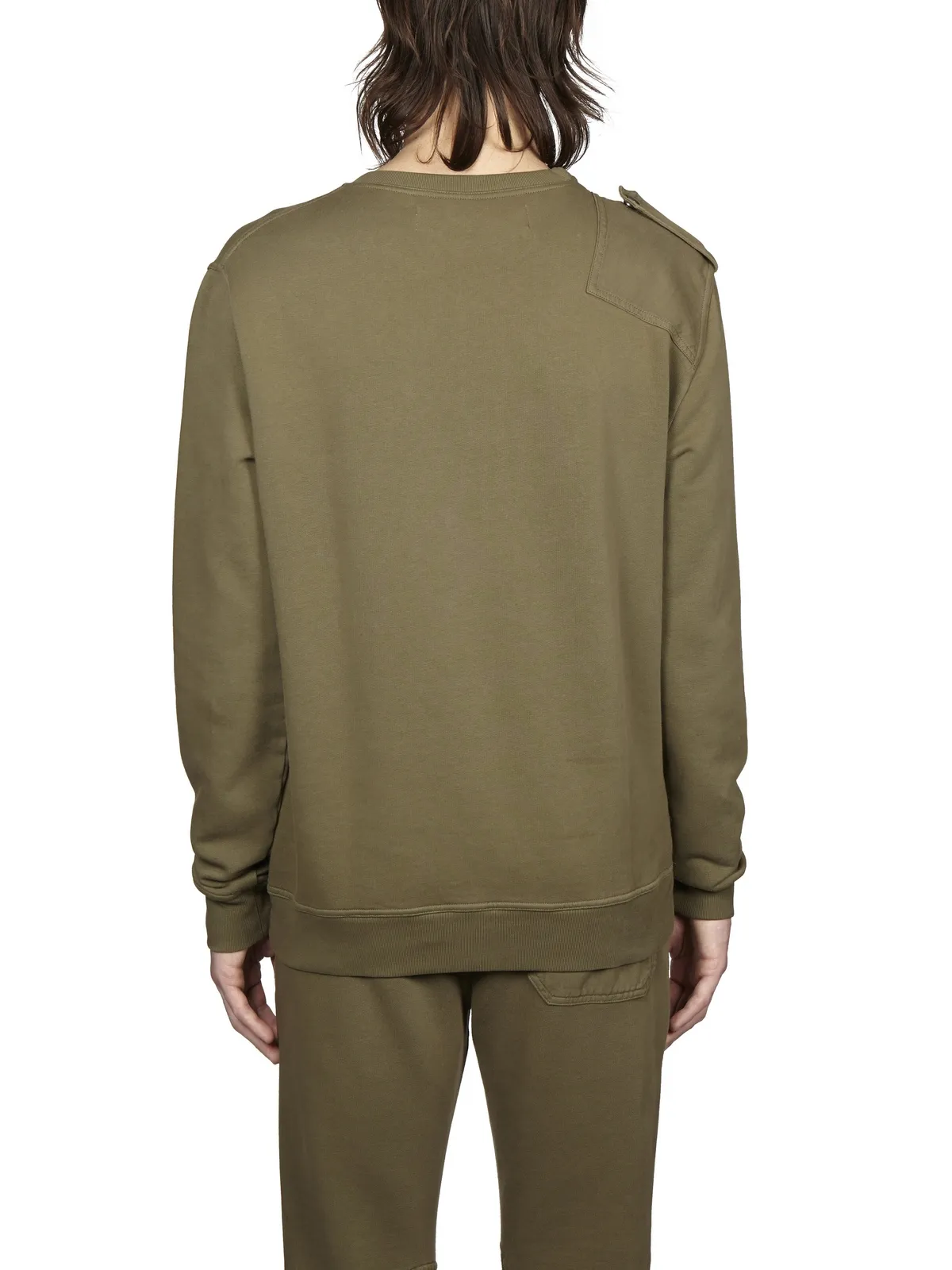 DAMIR DOMA  FELPA GIROCOLLO IN COTONE CON INSERTI IN MAGLIA 