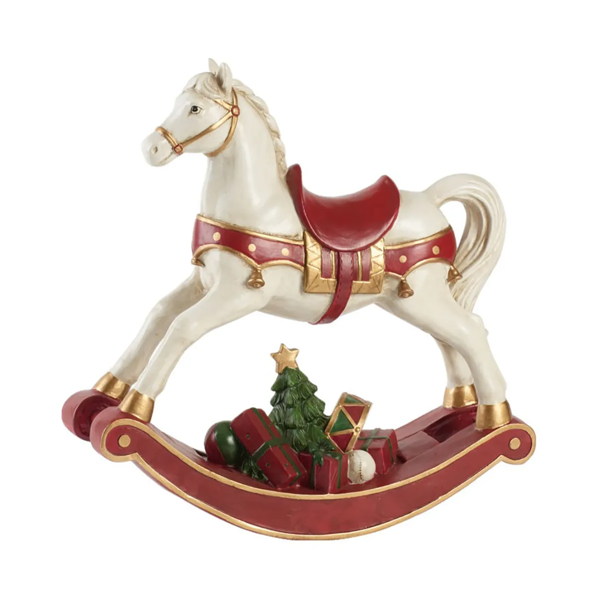 Decorazione cavallo a dondolo Winter Collage.iq{font-size:18px}Bianco, rosso