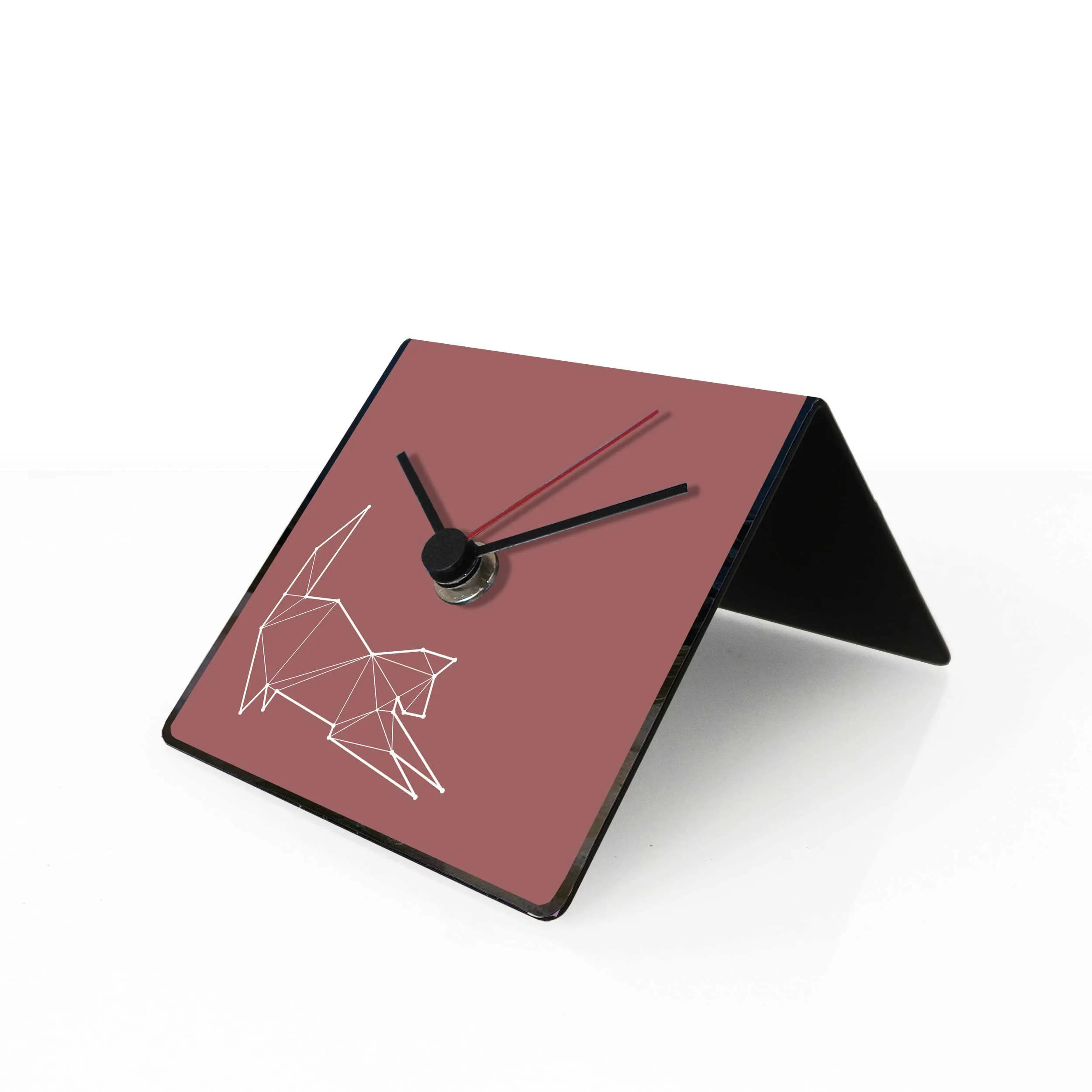 Design Object  Orologio da scrivania per casa o ufficio in metallo con dedica sul retro "GATTO" Totem Collection