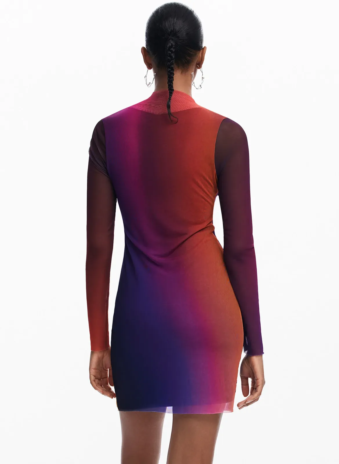  DESIGUAL   Vestito corto a maniche lunghe in tulle | Rosso