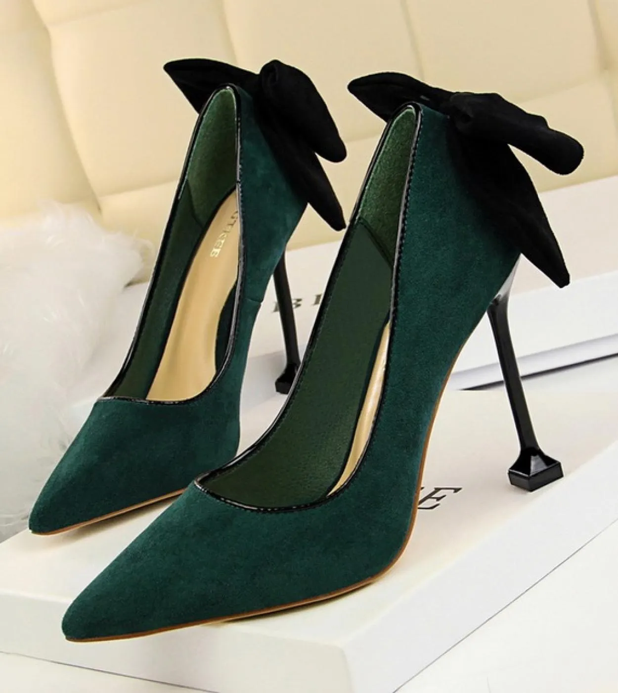 Donna Tacchi medi Fetish 55cm 8cm 95cm Tacchi alti Scarpine Décolleté Lady Farfalla Nodo Fiocco Tacchi bassi Matrimonio Nuzial